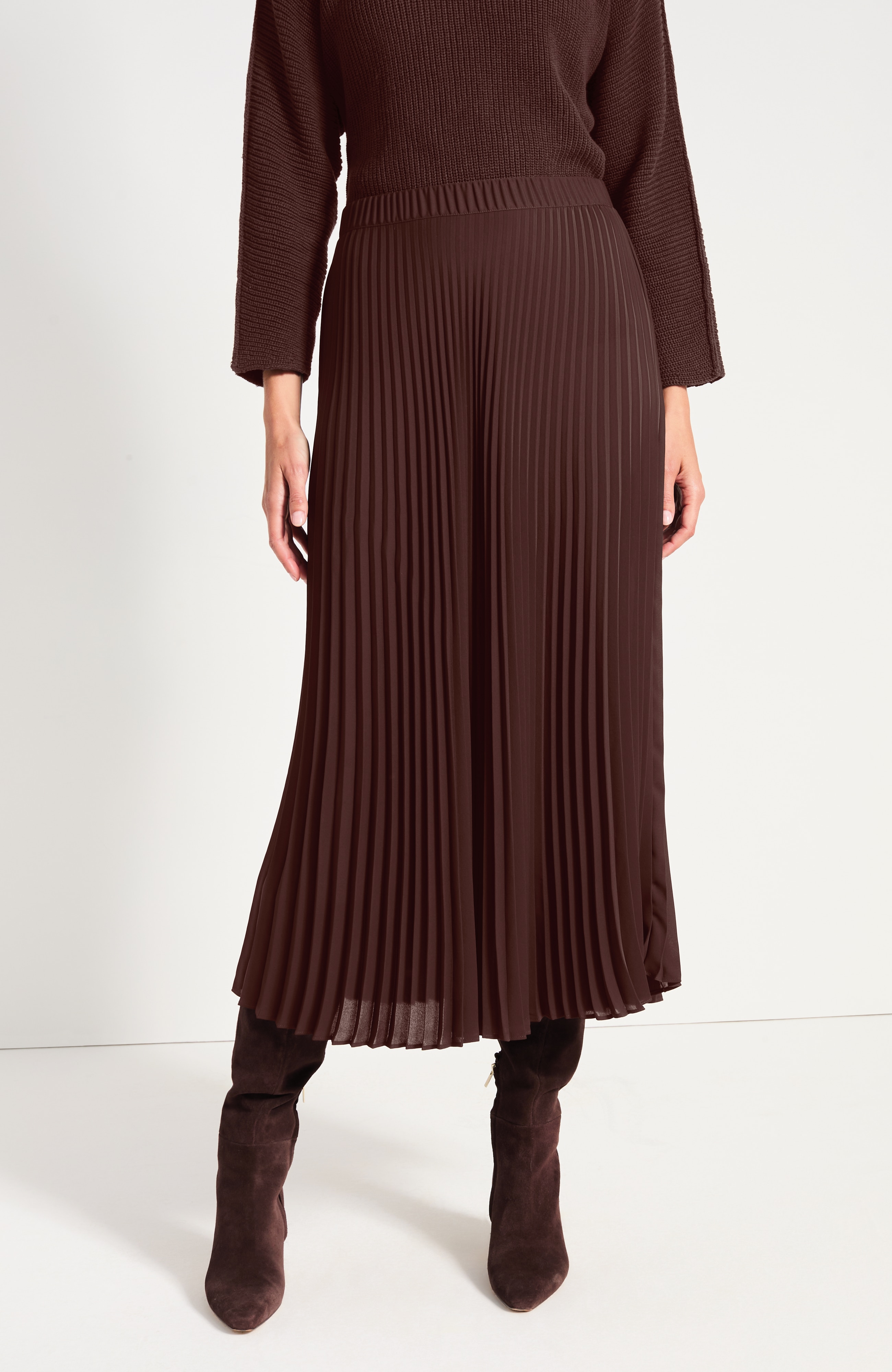 Sunburst-Pleated Skirt