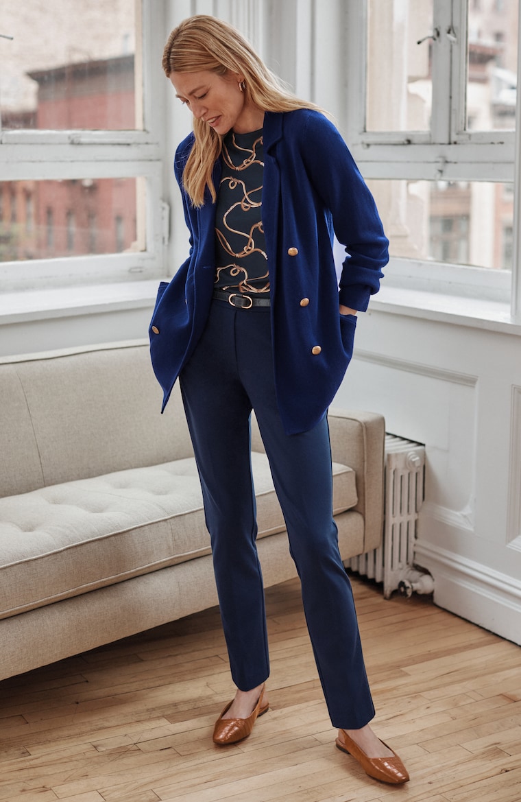 Primary view of the ponte slim-leg pant