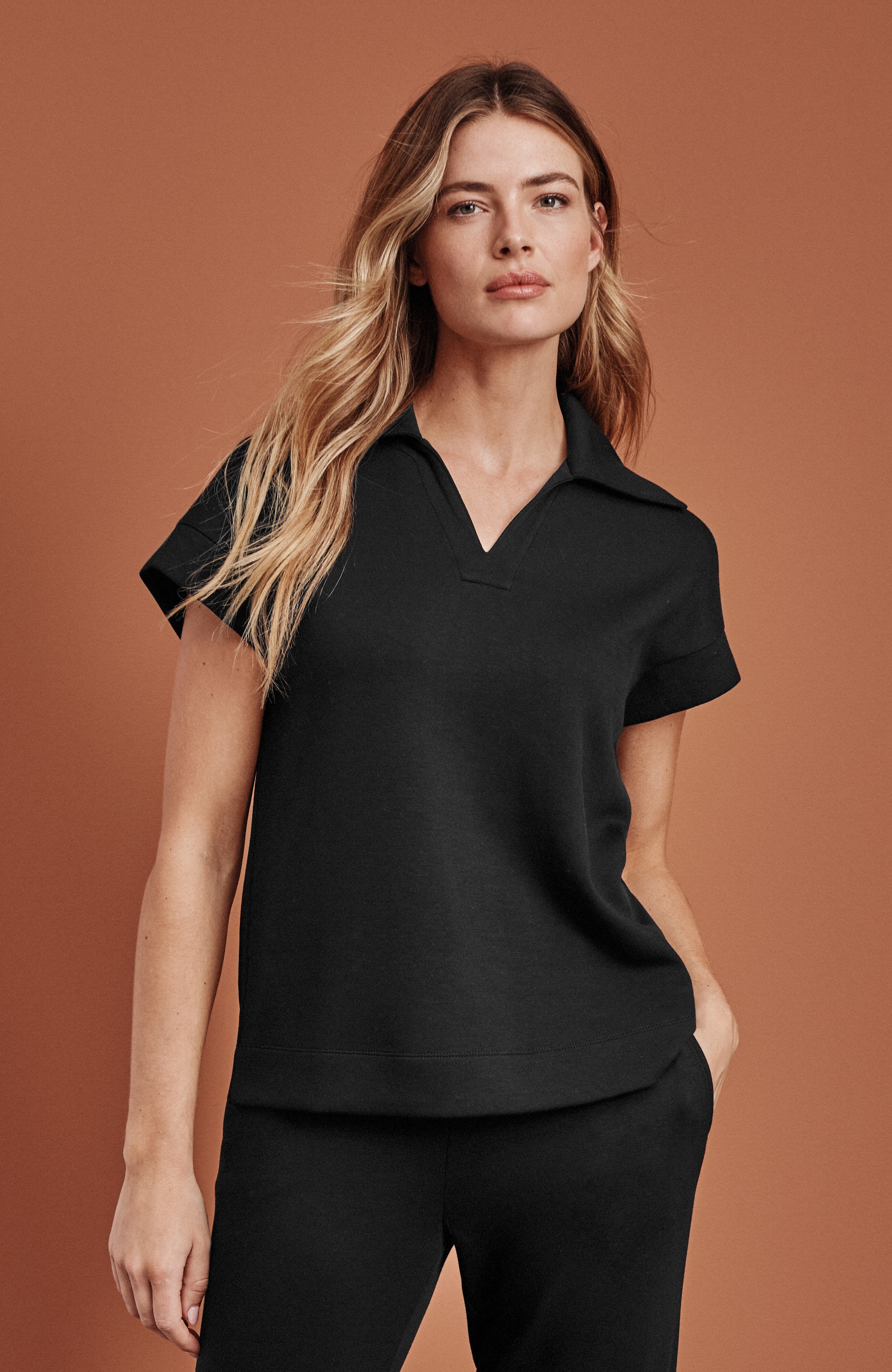 Elevation Knit Collared Top