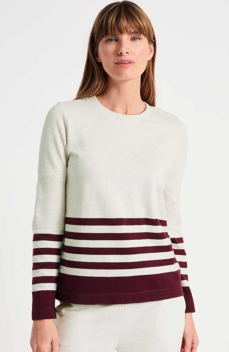 Primary view of the french terry striped top