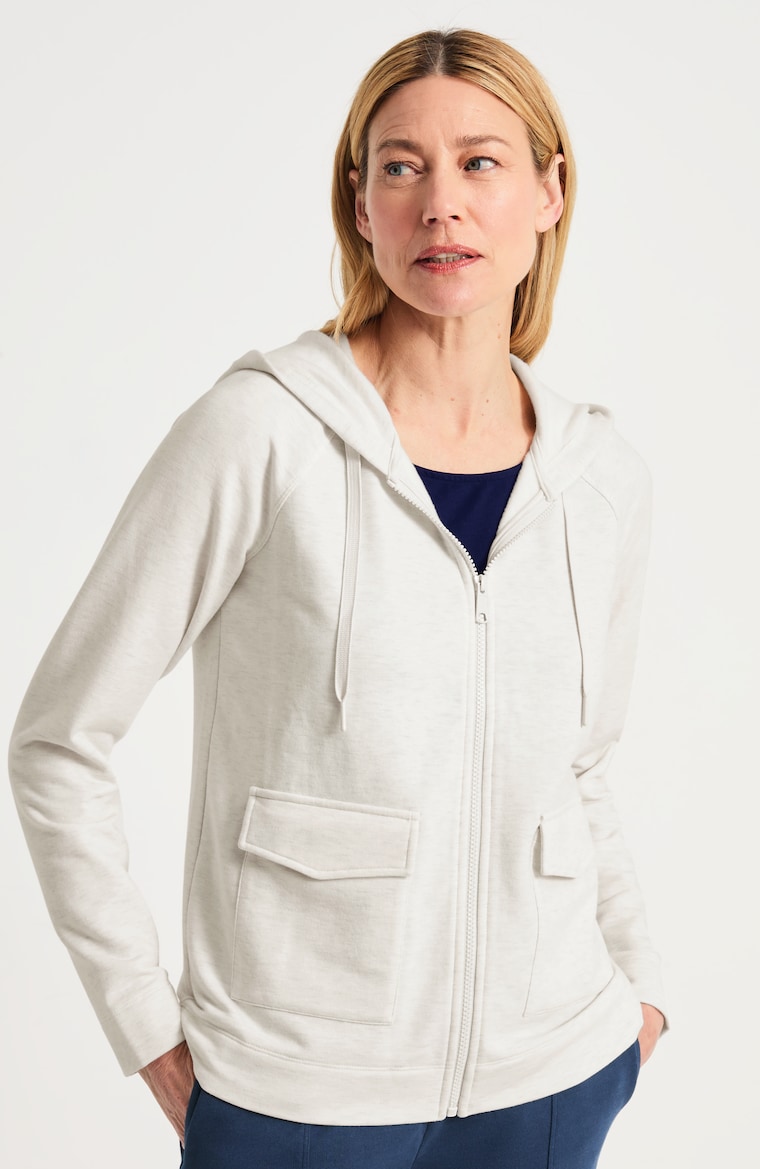 Primary view of the fleece zip-front hoodie