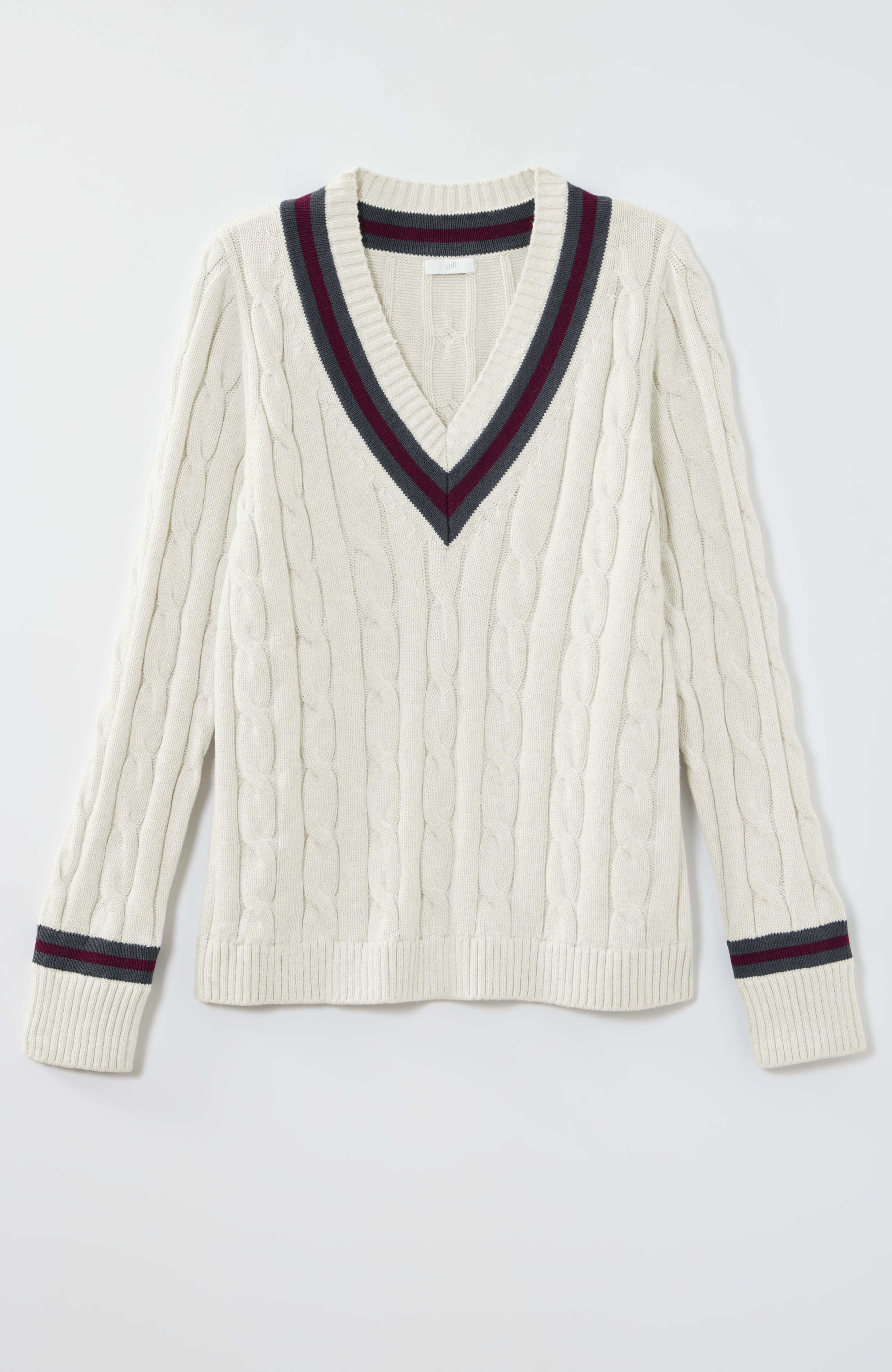 Cabled V-Neck Sweater