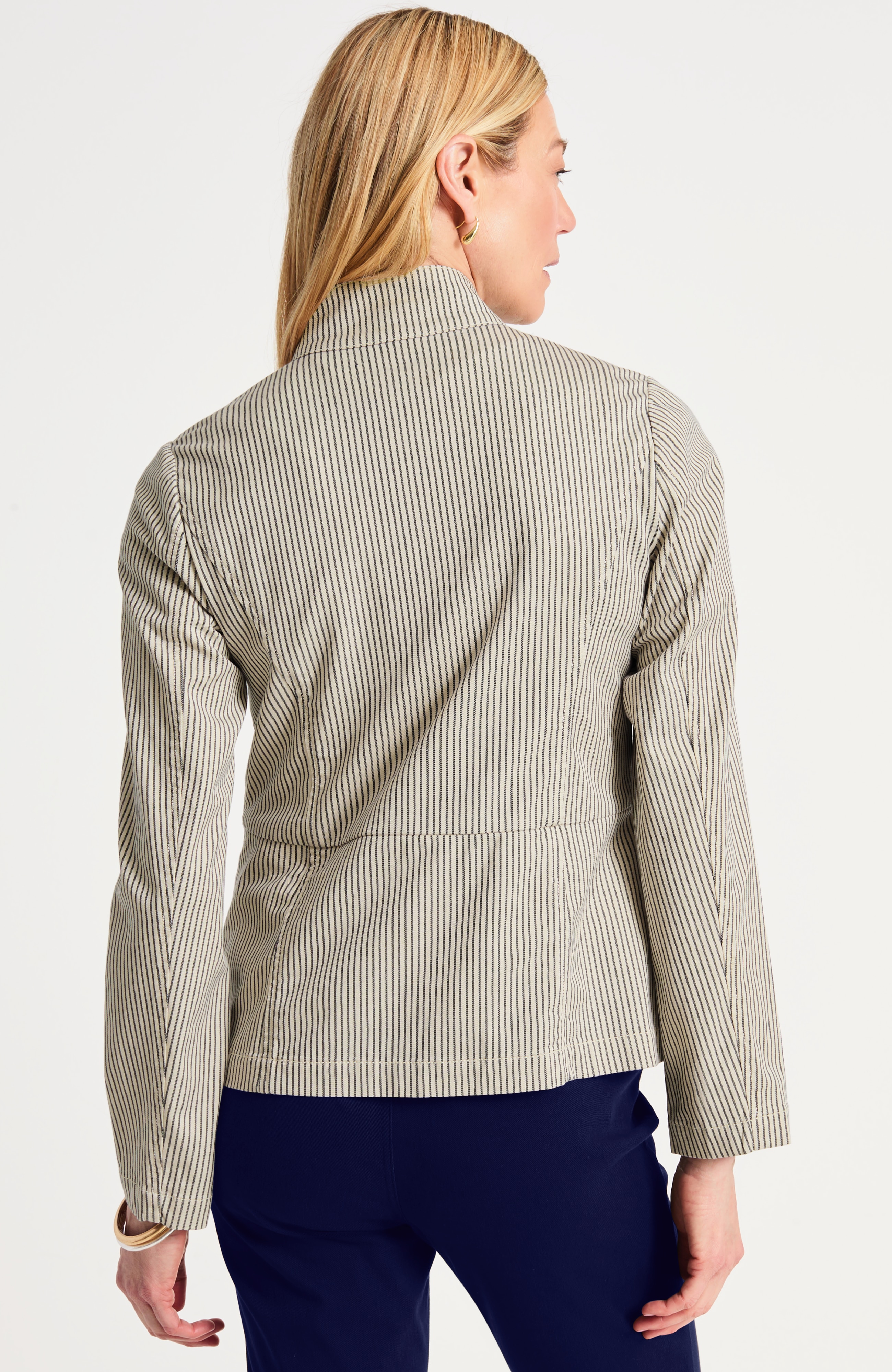 Striped Button-Front Jacket | JJill