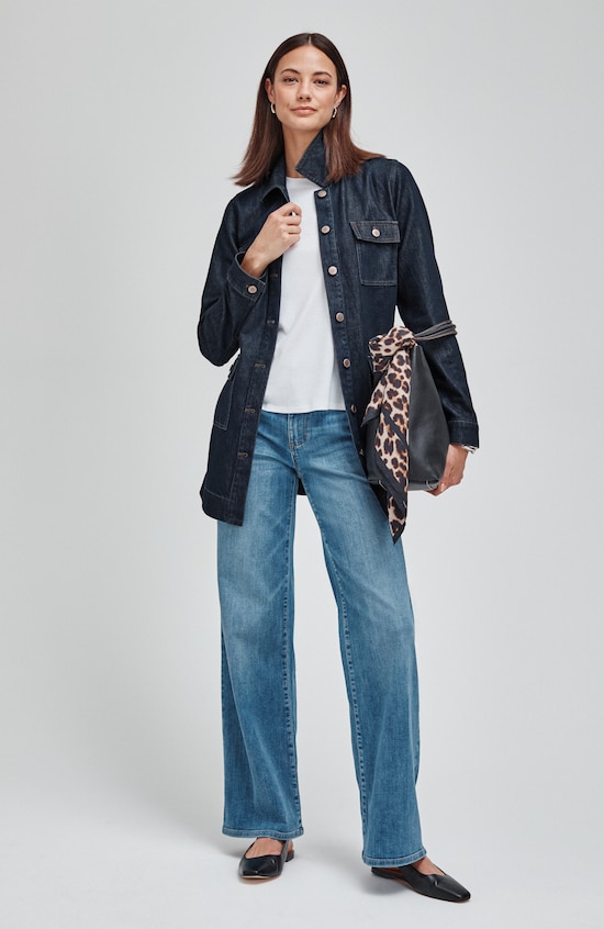 Belted Denim Jacket | JJill