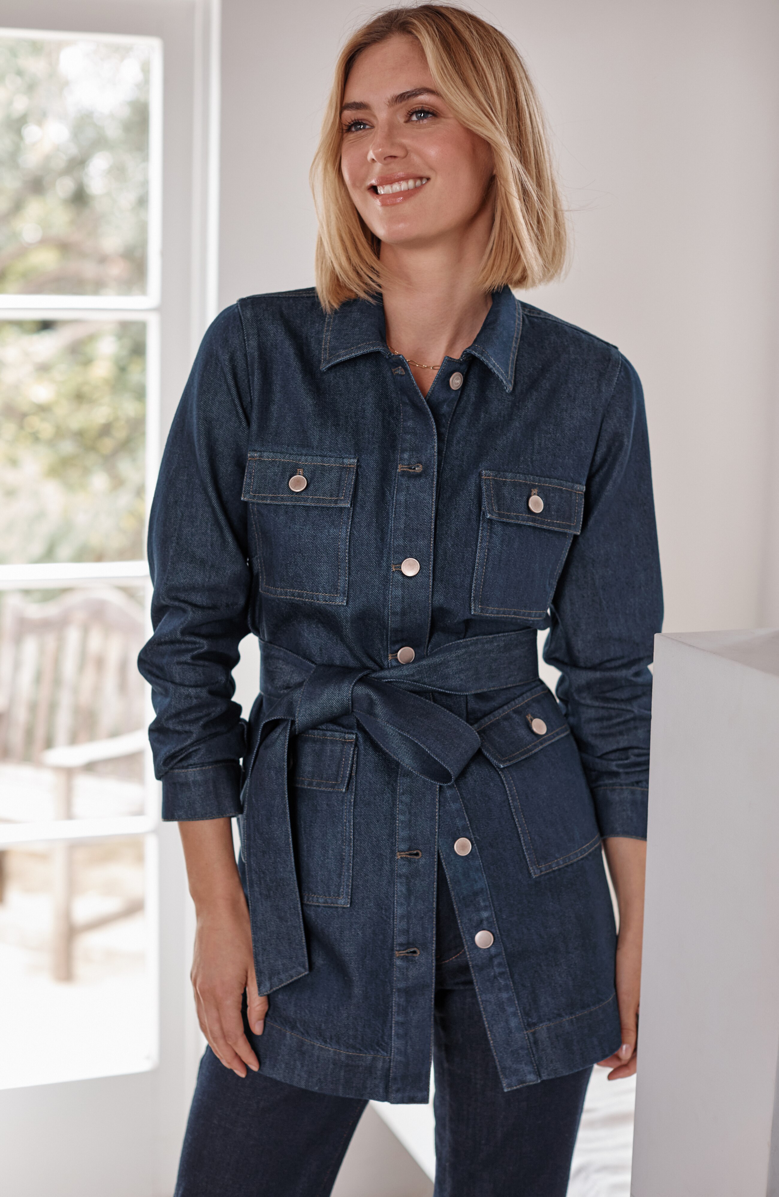 Belted Denim Jacket