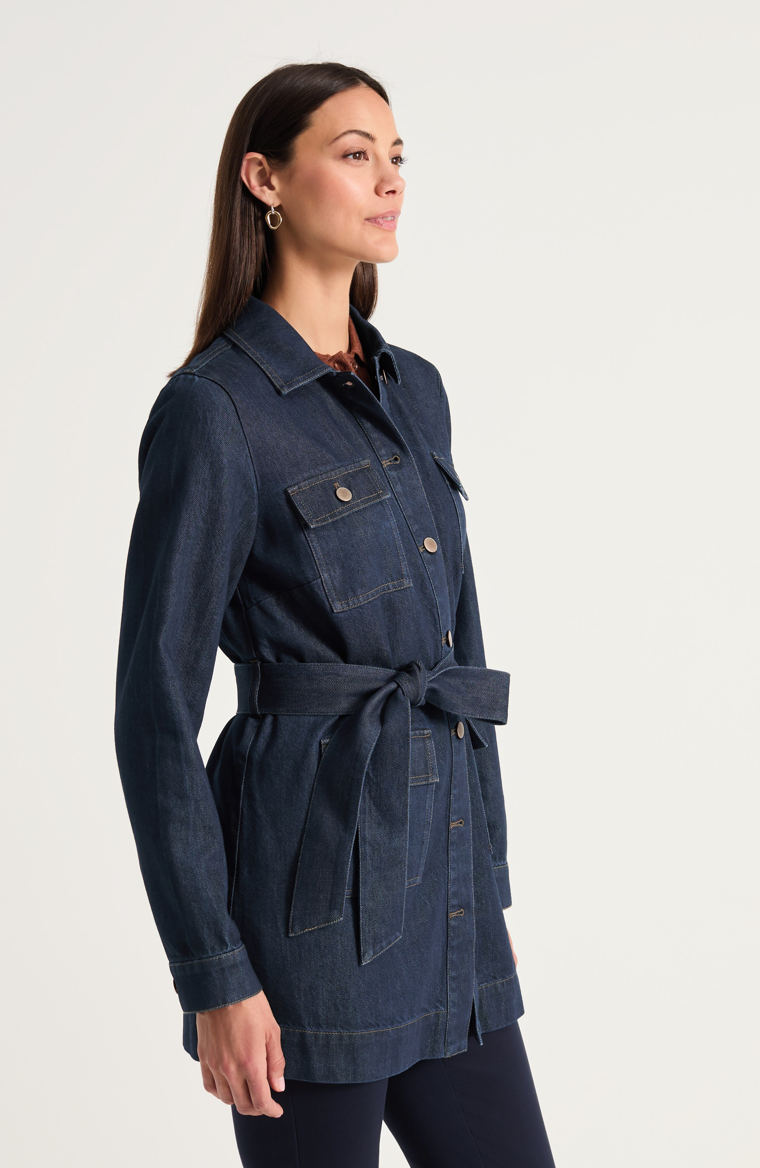 Belted Denim Jacket | JJill