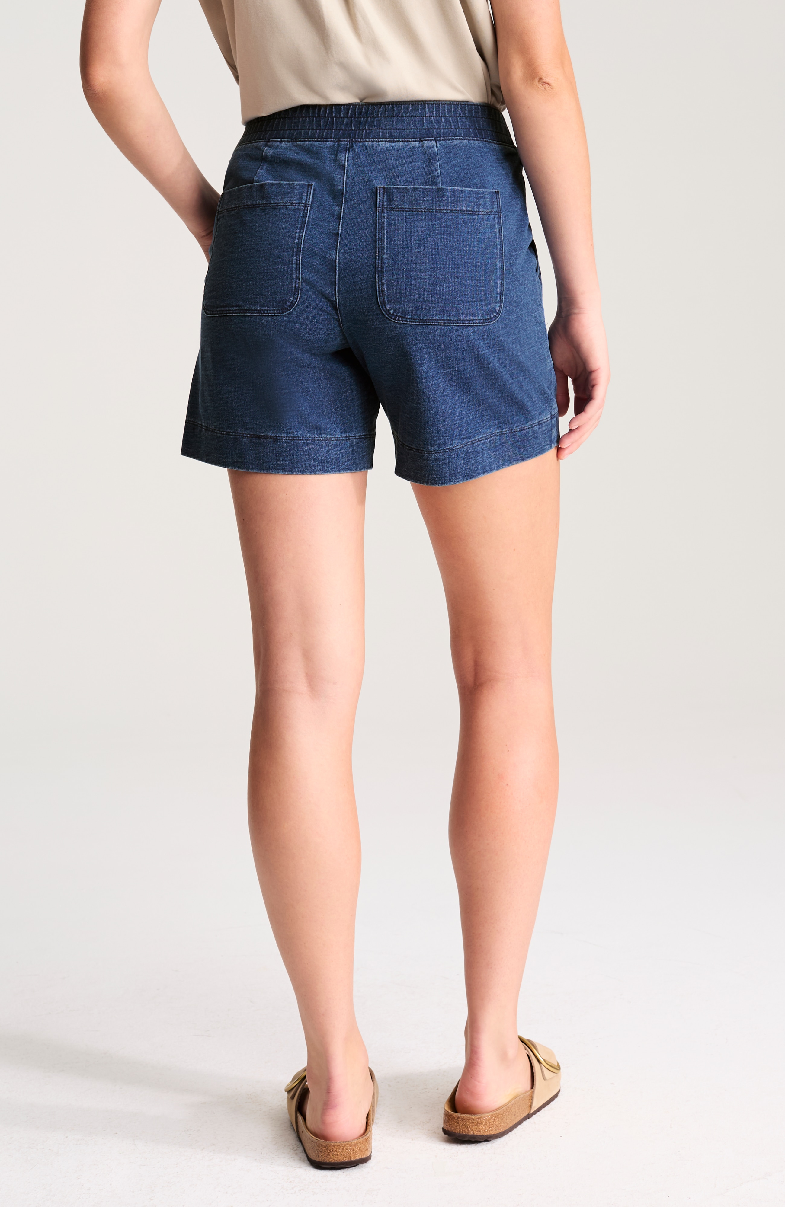 pure jill indigo pull-on short