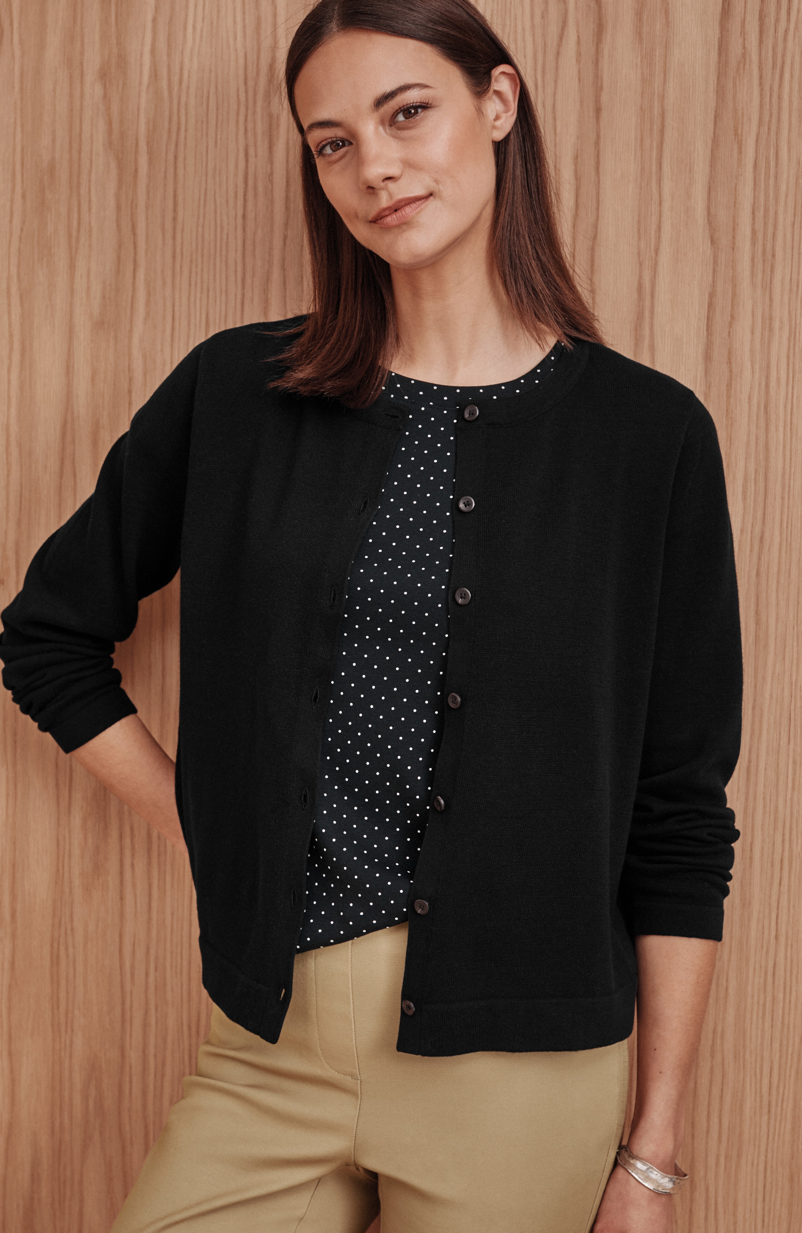 Short Crew-Neck Cardi | JJill