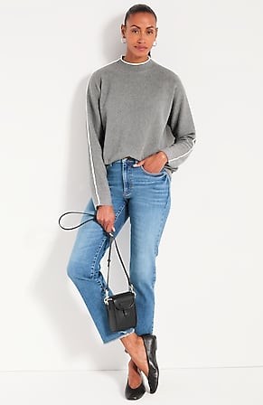 Image for Tipped Mock-Neck Sweater