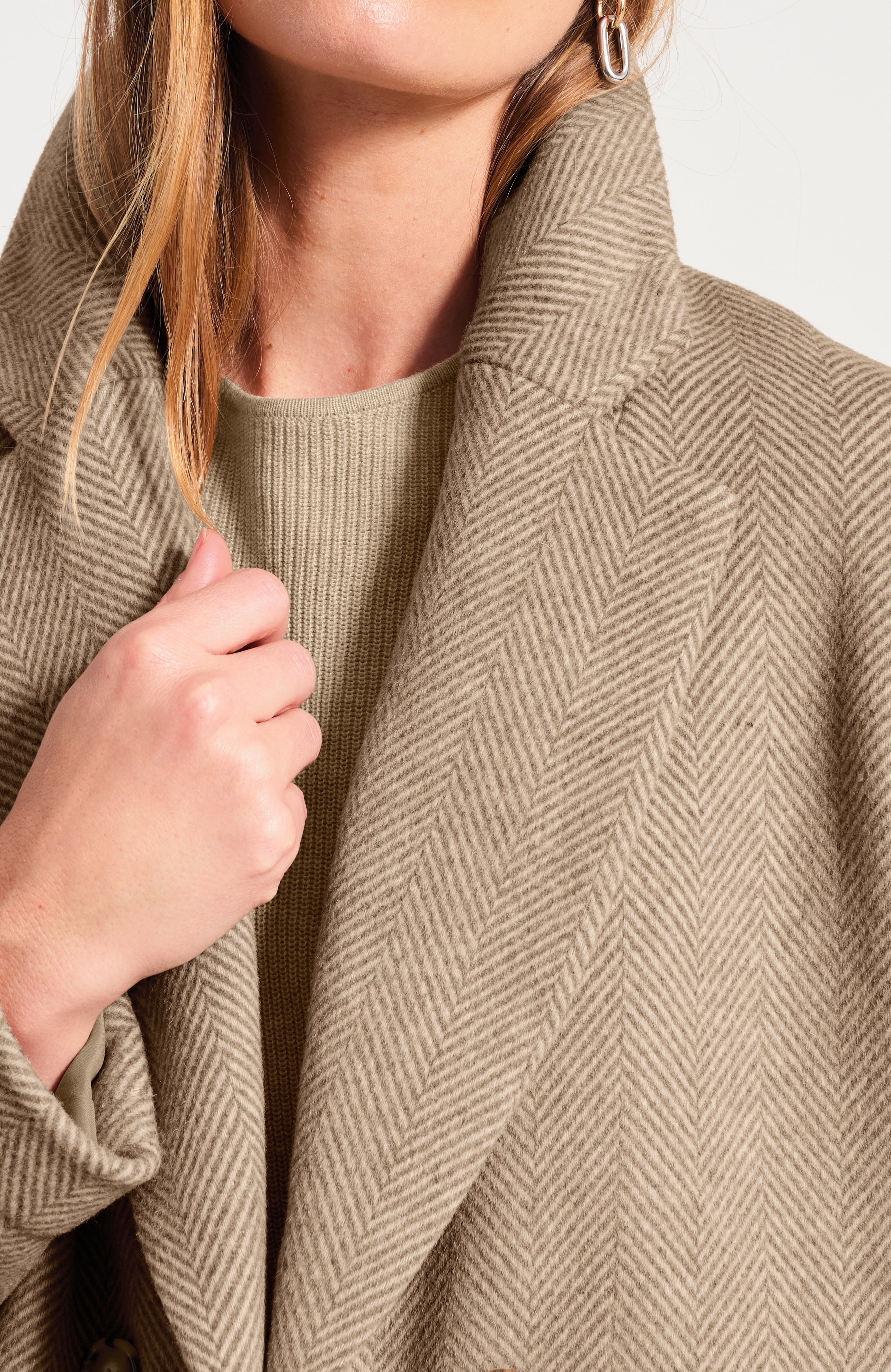 ジャケット・アウター Herringbone Wool-Blend Classic Coat Herringbone Coat | J.Jill