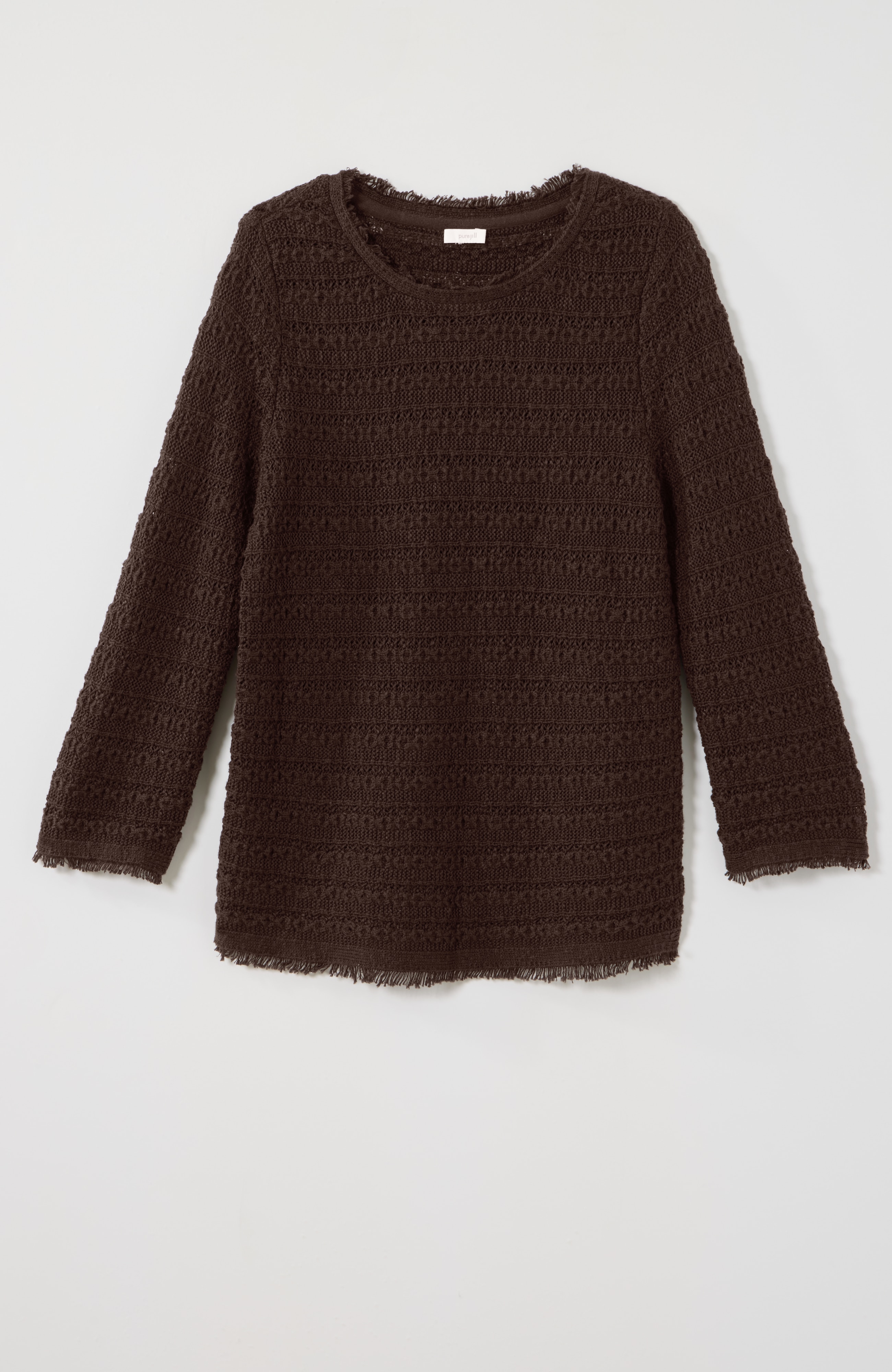 Pure Jill Textured 3/4 Sleeve Sweater