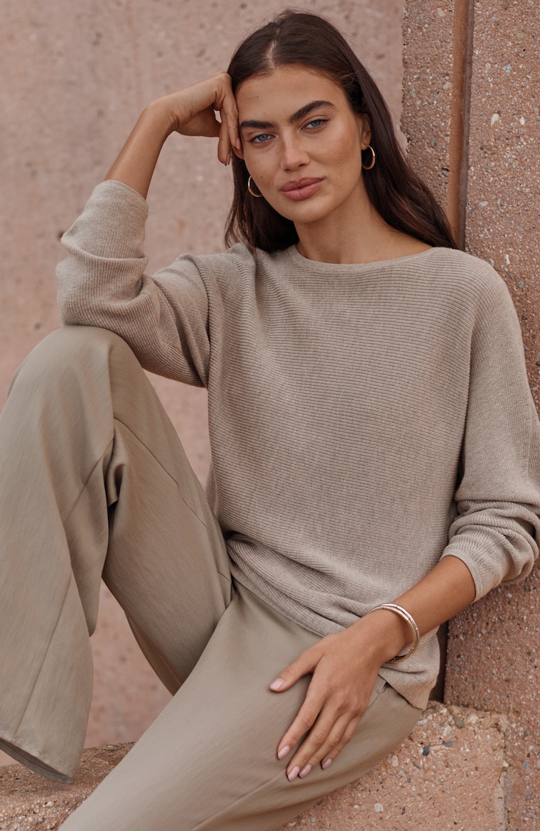 Primary view of the pure jill ribbed dolman-sleeve sweater