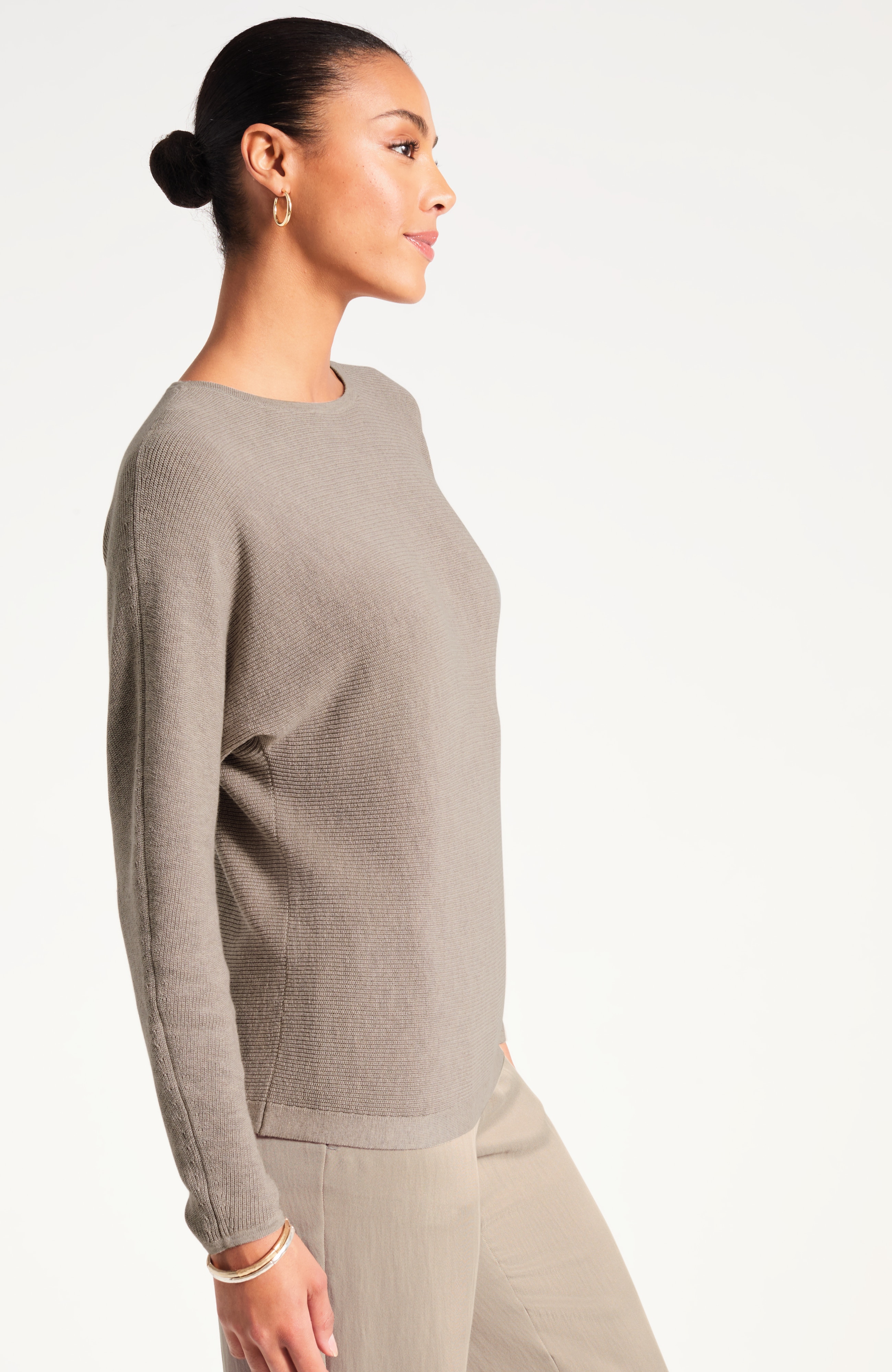ジル Pure Jill Ribbed Dolman-Sleeve Sweater | JJill