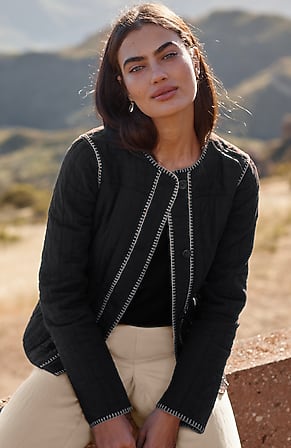 Image for Pure Jill Whipstitched Quilted Jacket