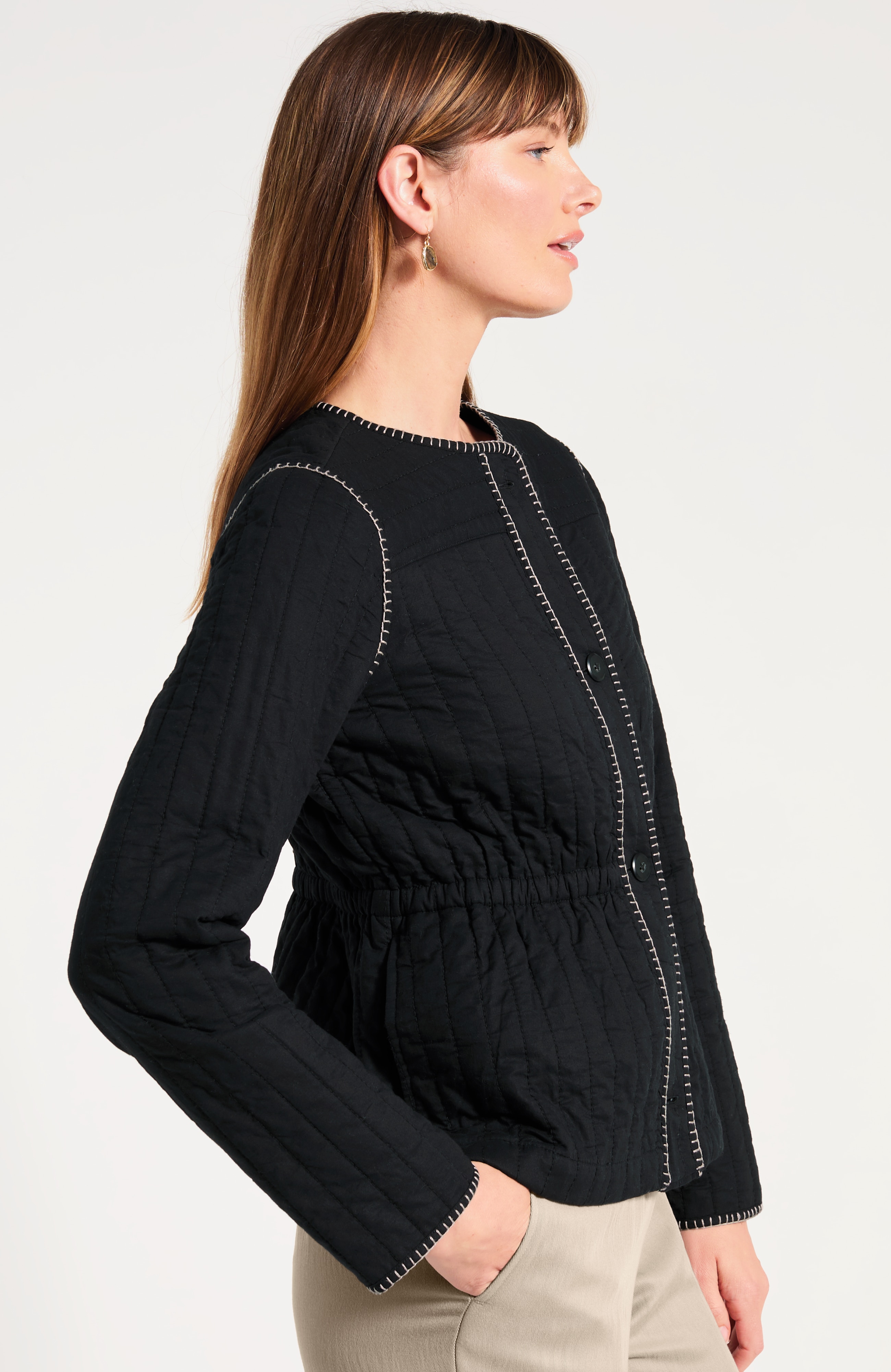 Pure Jill Whipstitched Quilted Jacket
