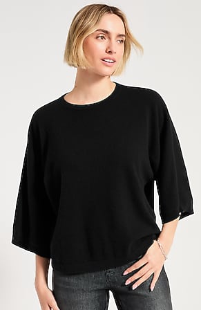 Image for Pure Jill Cashmere Elbow-Sleeve Sweater