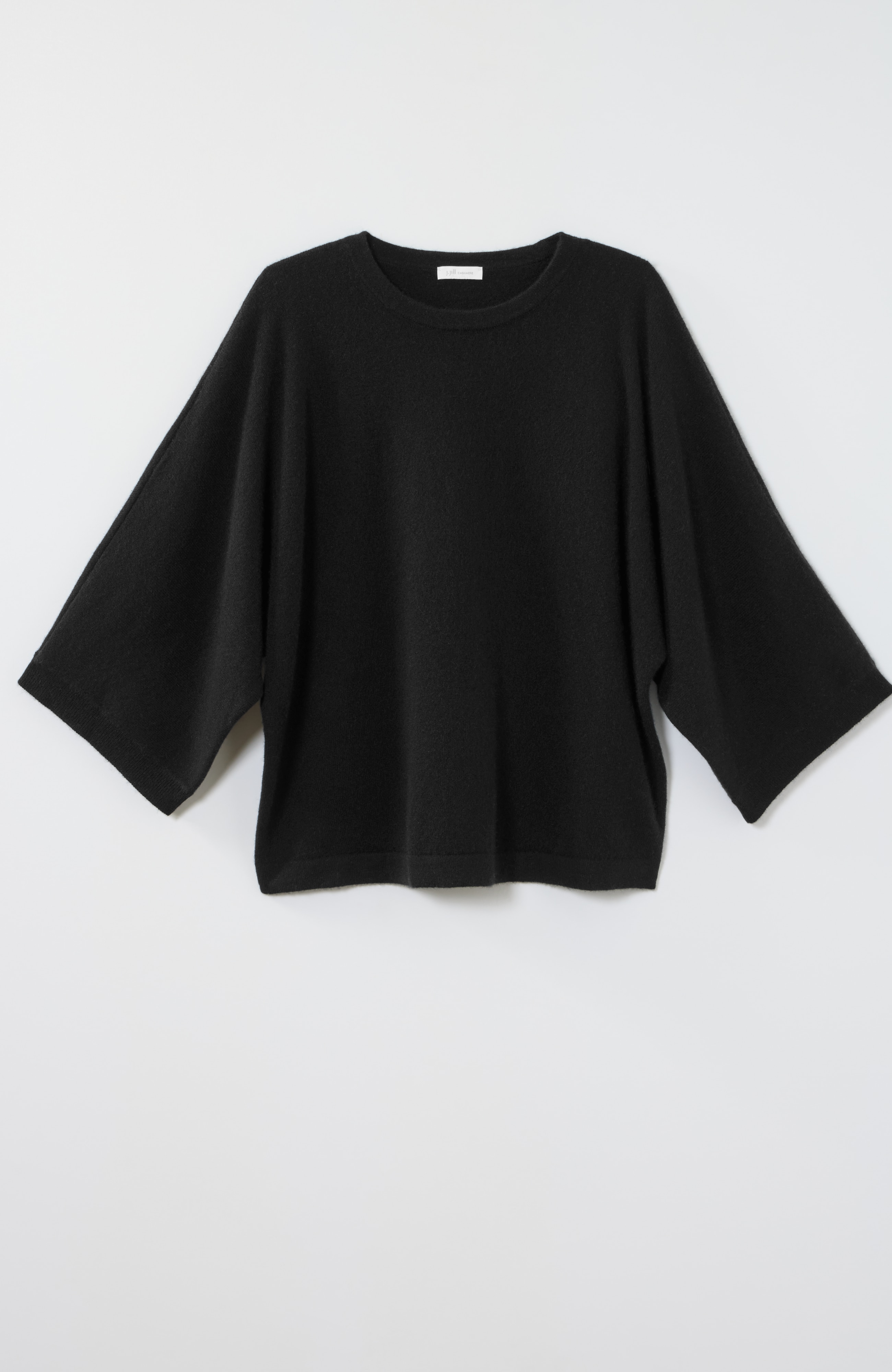 Pure Jill Cashmere Elbow-Sleeve Sweater