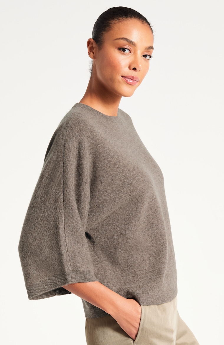 Primary view of the pure jill 100% cashmere elbow-sleeve sweater