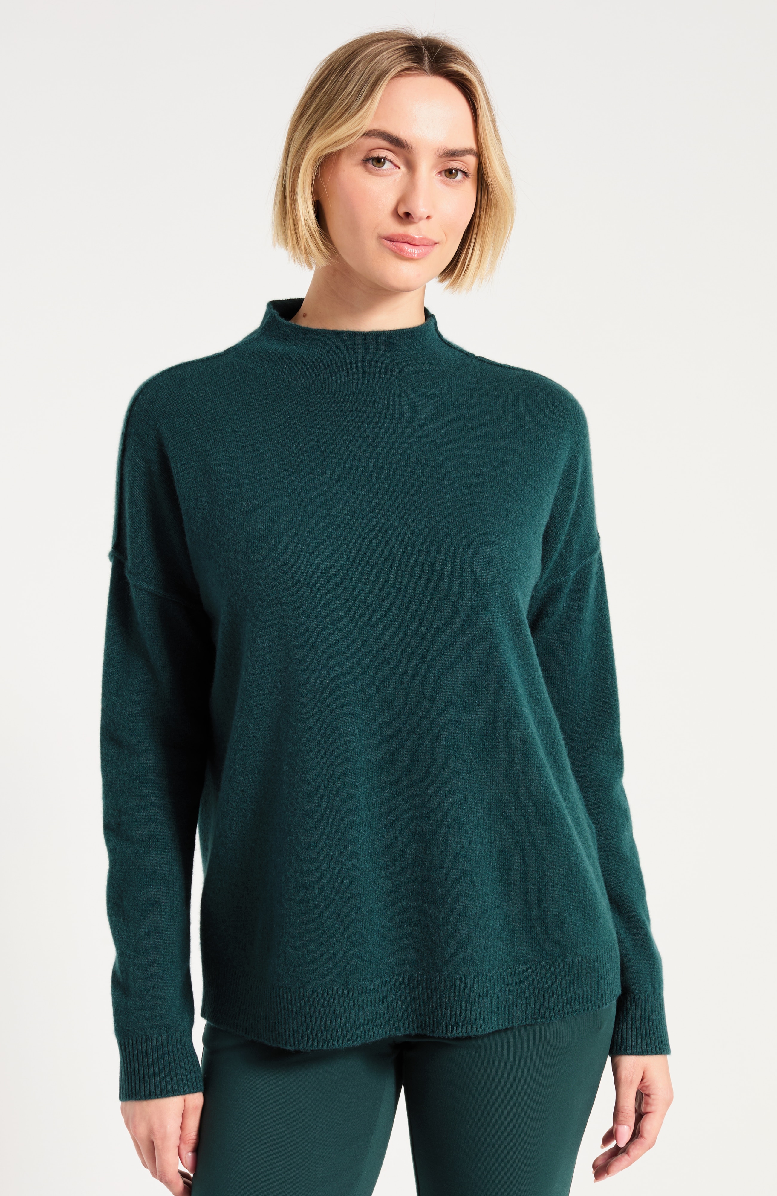 Pure Jill Cashmere Funnel-Neck Sweater
