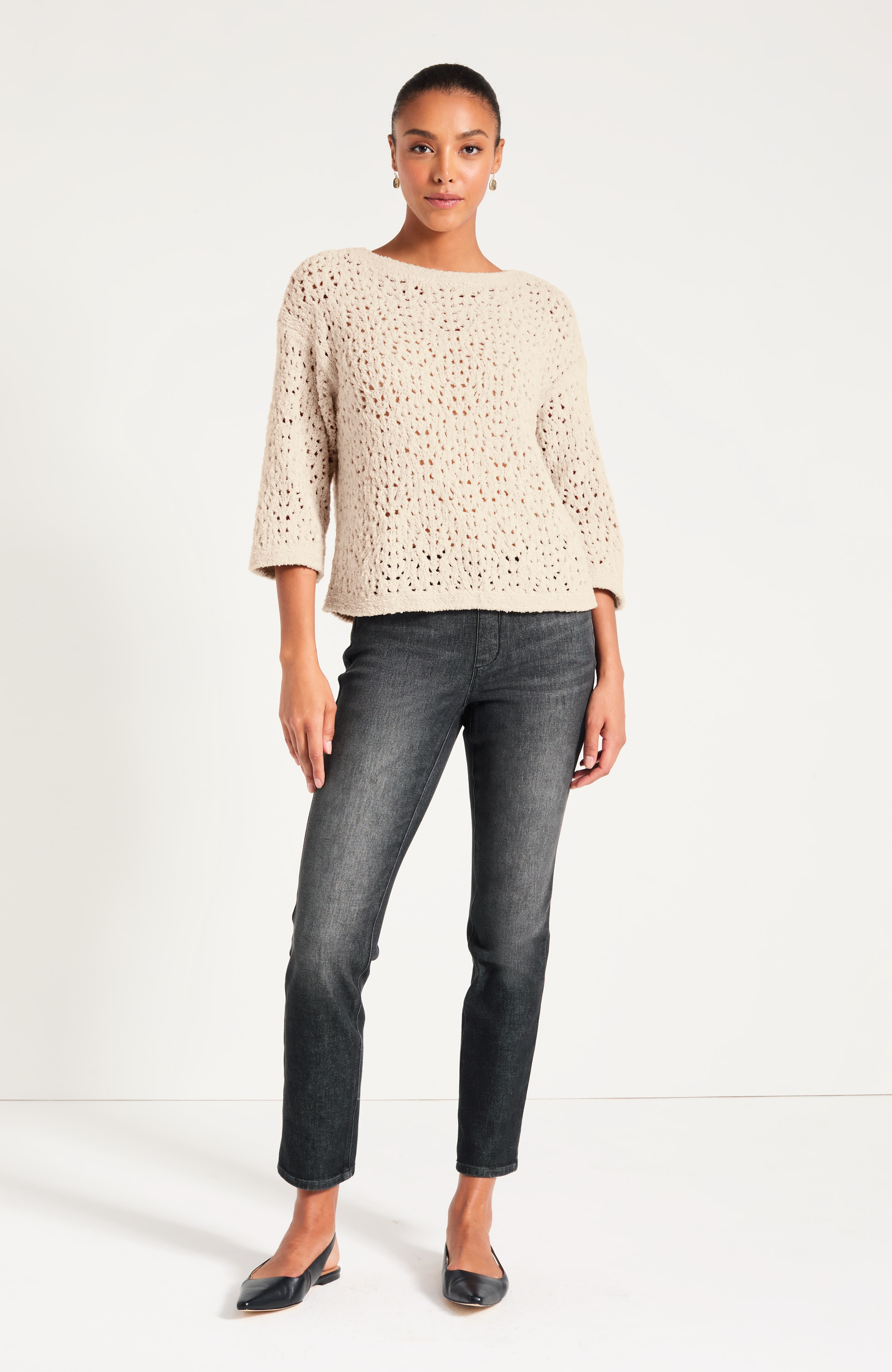 Pure Jill Textured Tape-Yarn Sweater