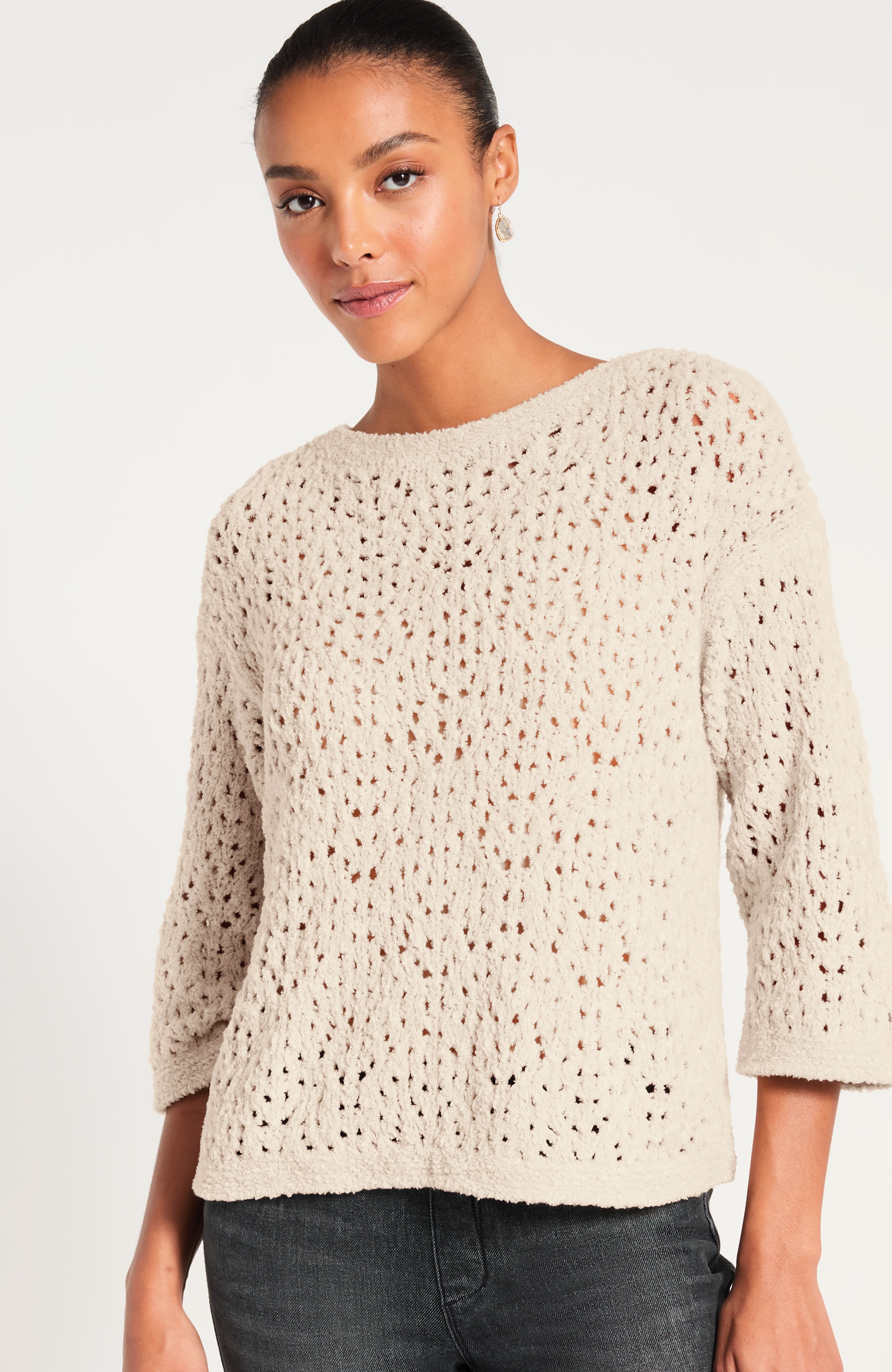 Pure Jill Textured Tape-Yarn Sweater