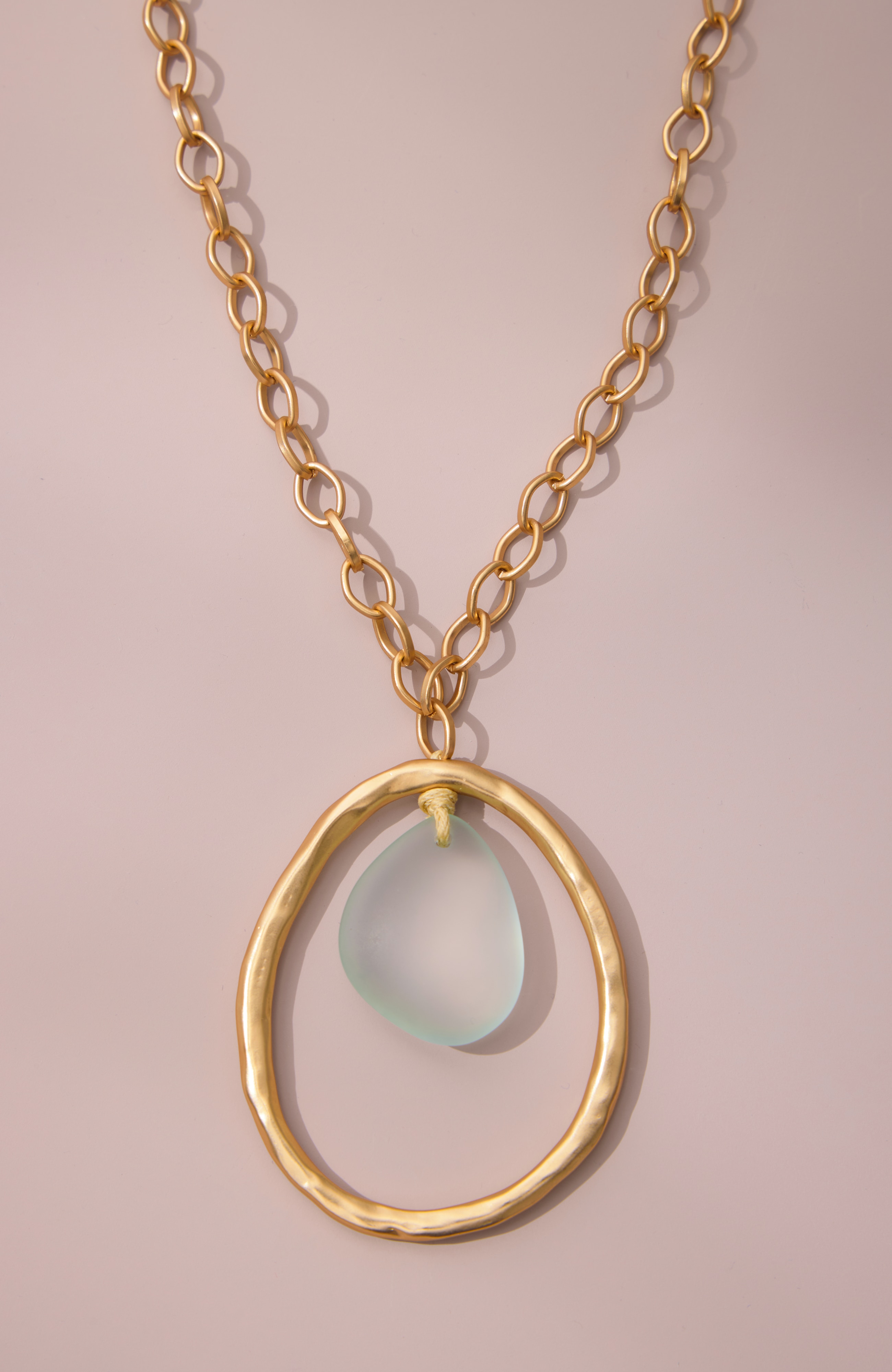 sculptural seaglass pendant necklace