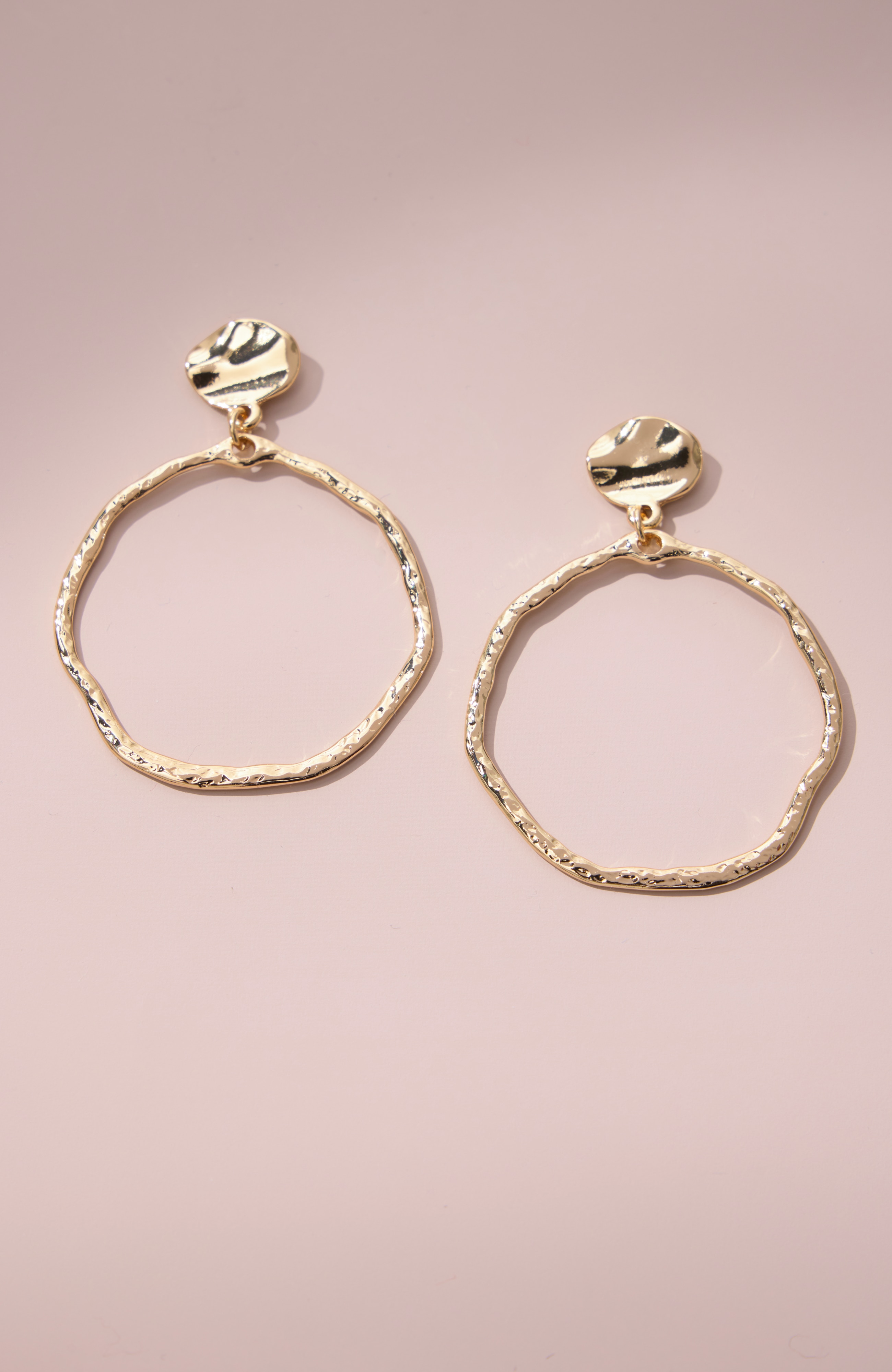hammered open-circle earrings