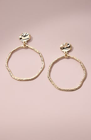 Image for Hammered Open-Circle Earrings