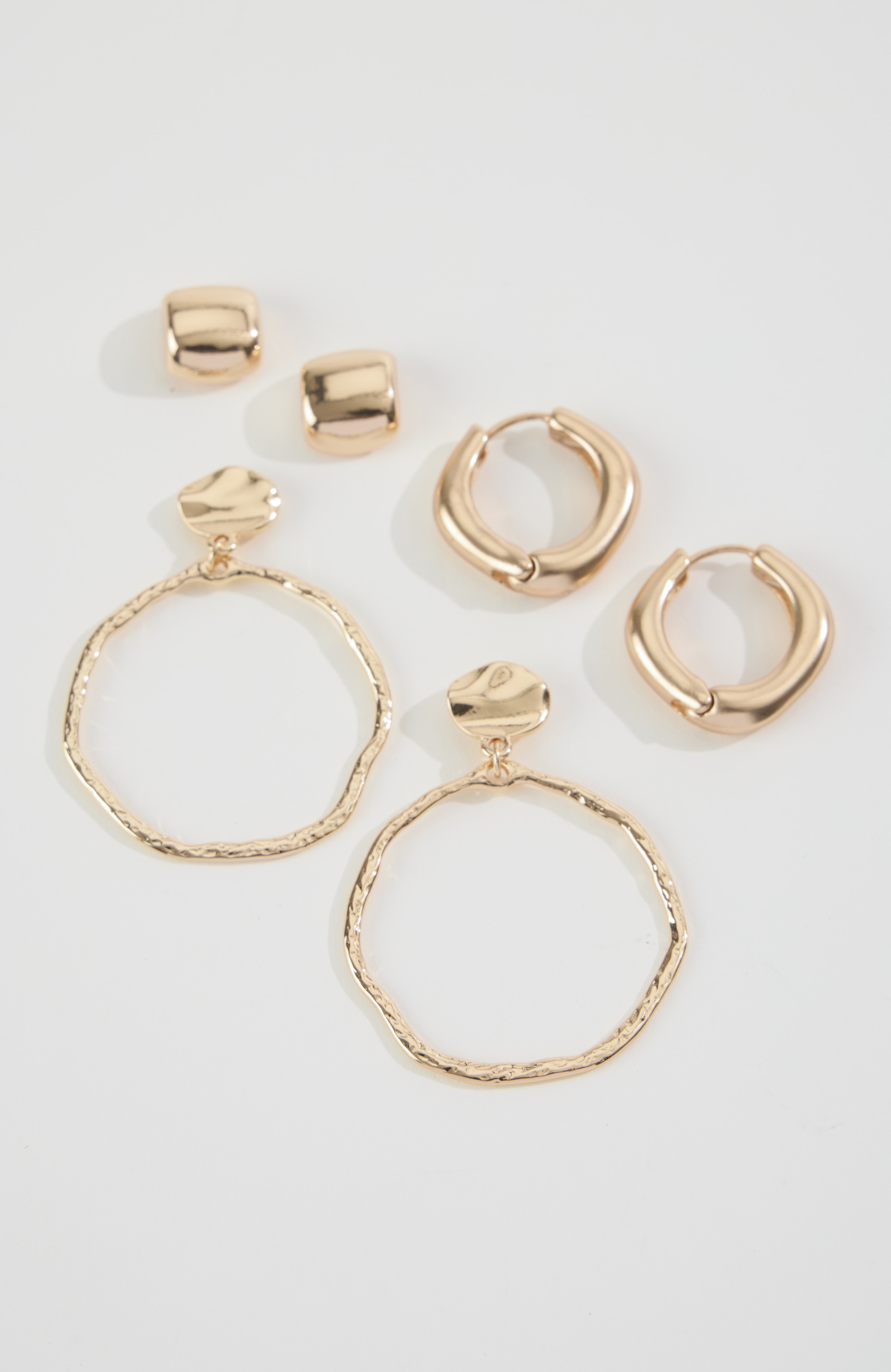 hammered open-circle earrings