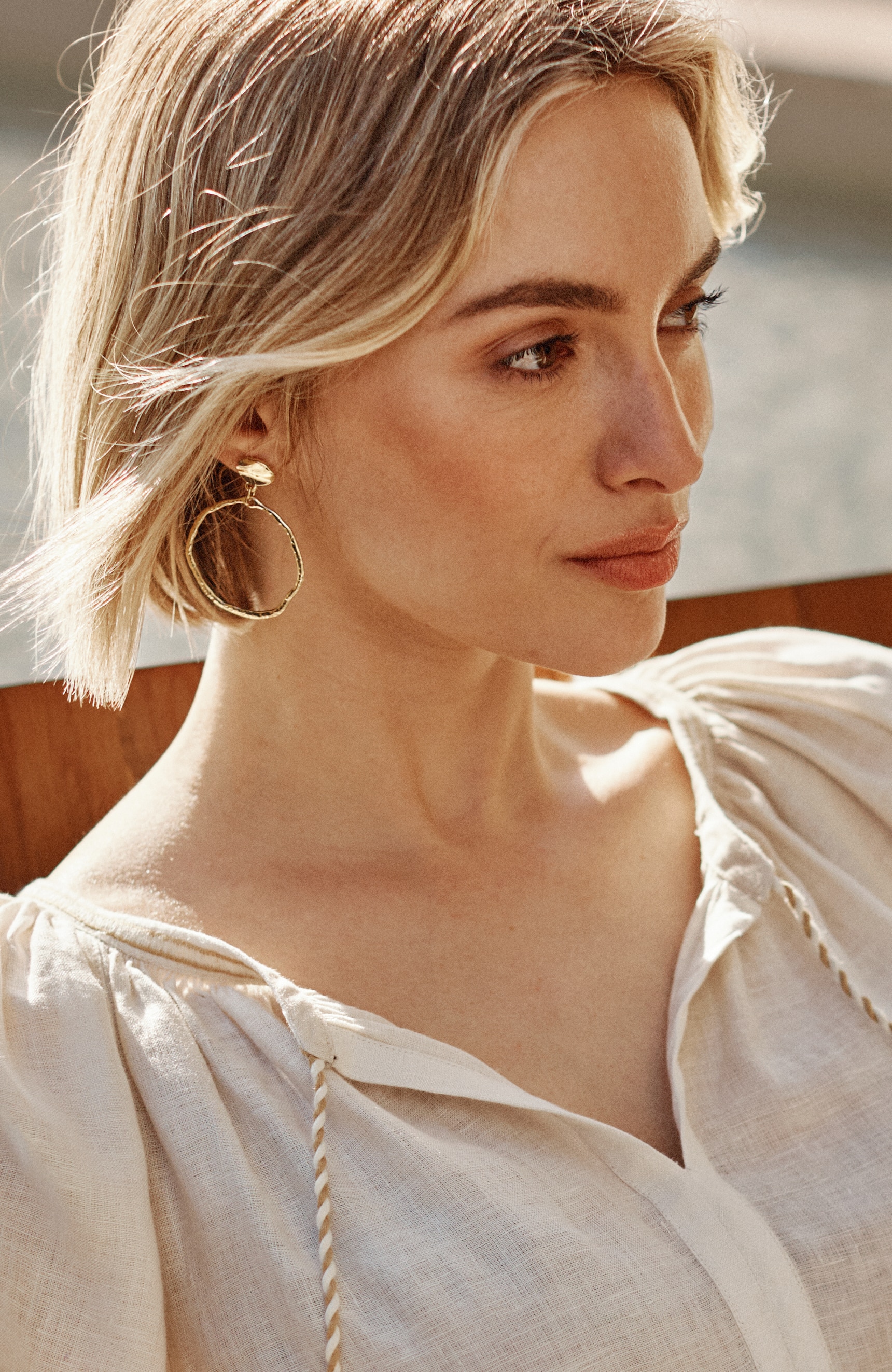 hammered open-circle earrings