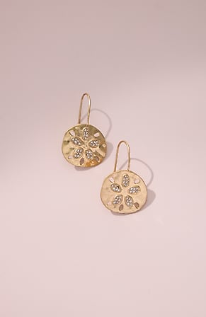 Image for Sparkling Sand Dollar Drop Earrings