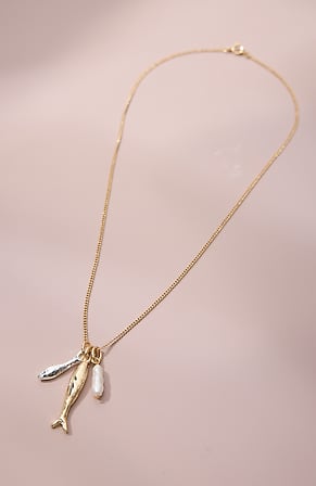 Image for Mixed-Metal & Fish Charm Necklace