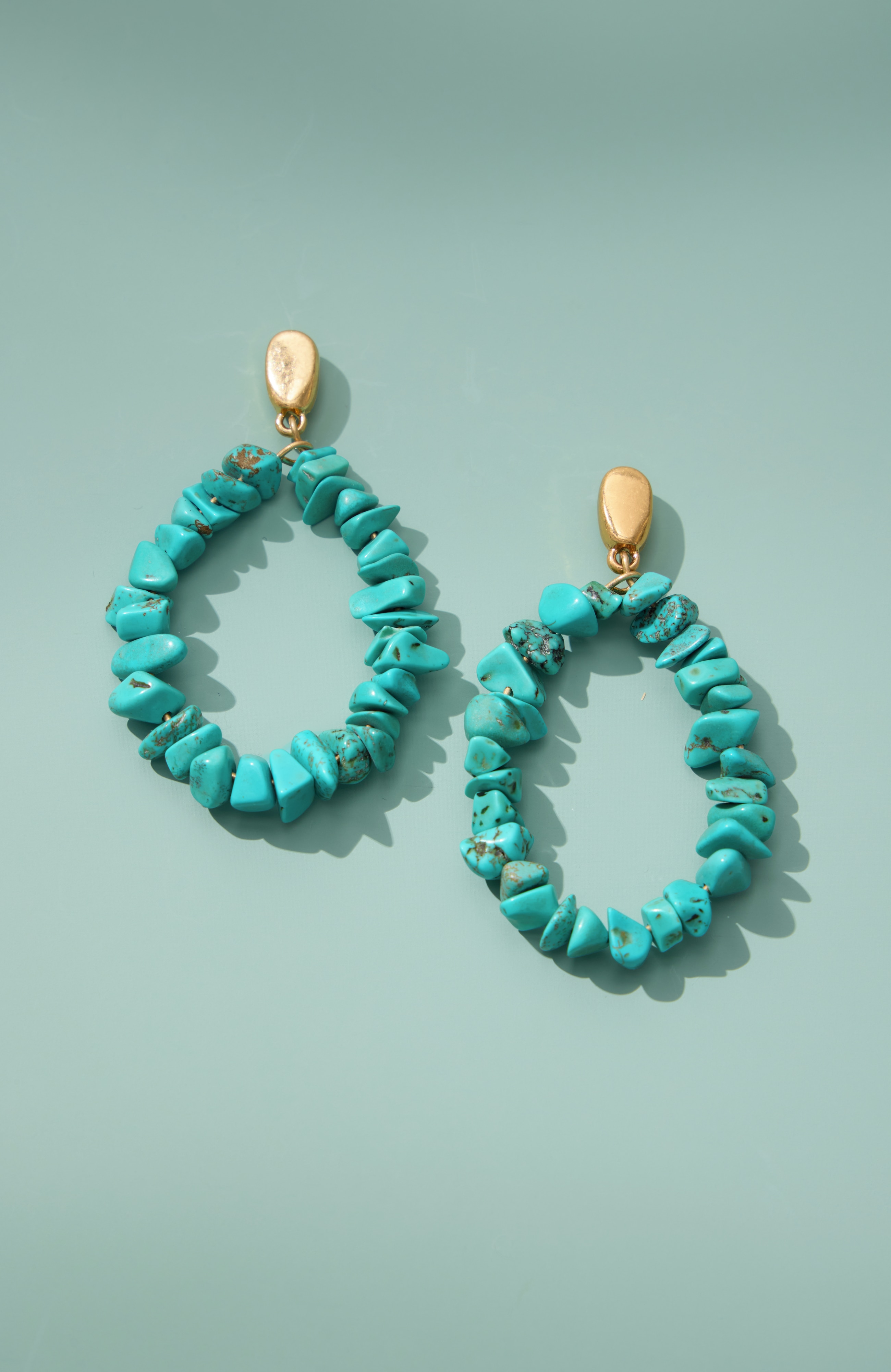turquoise frontal hoops