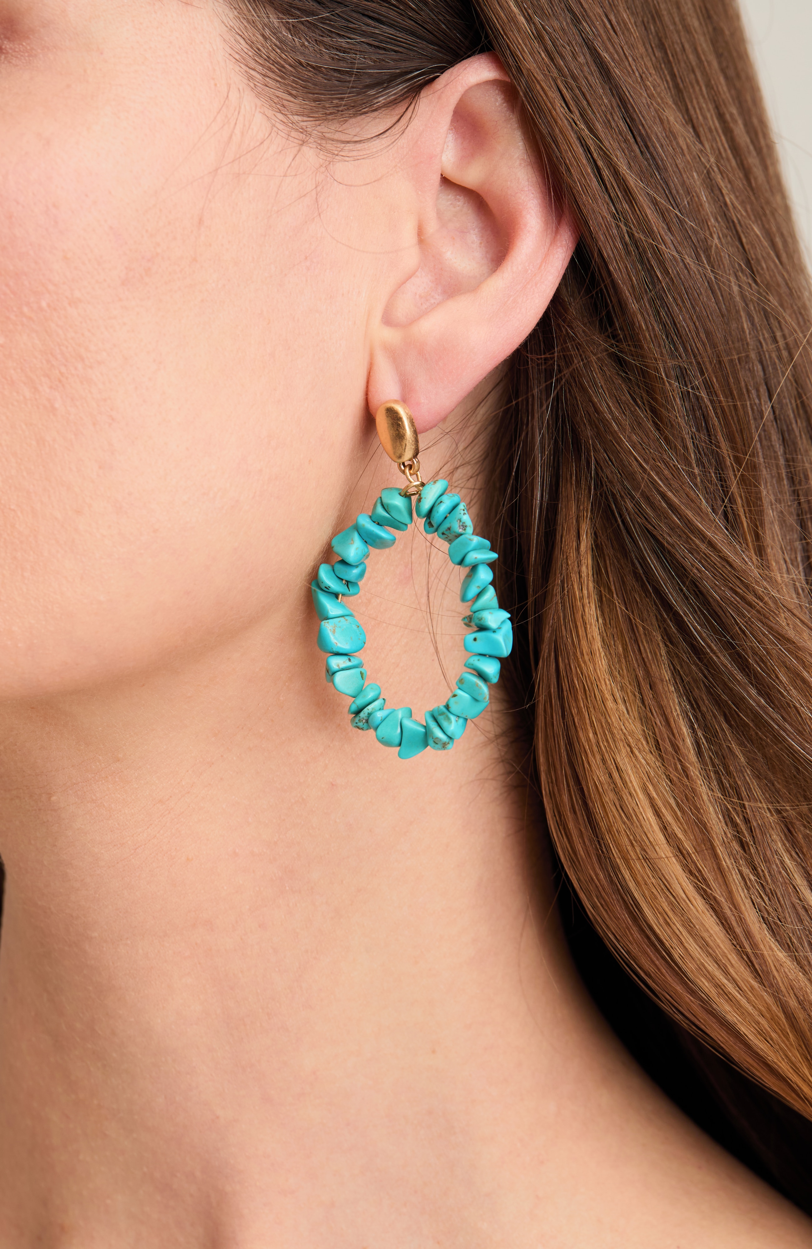 turquoise frontal hoops