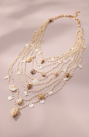 Image for Layered Shells Statement Necklace