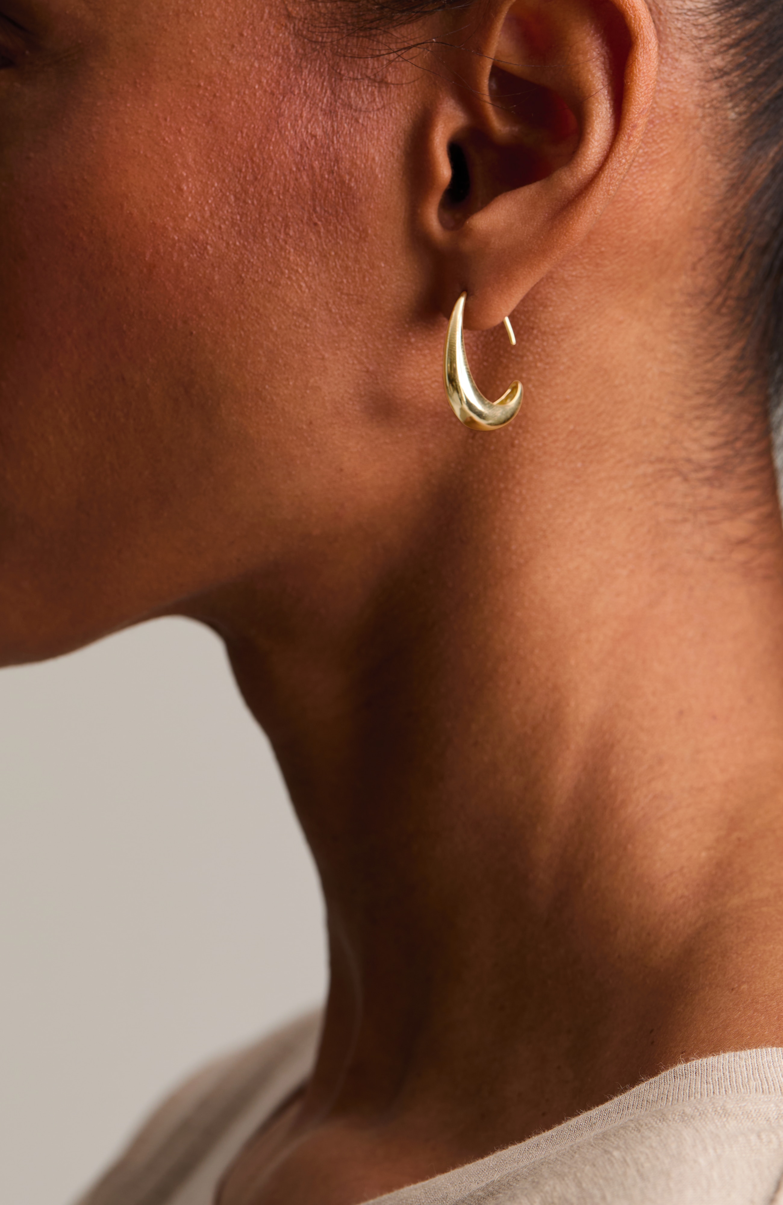 demi-fine sculpted teardrop earrings