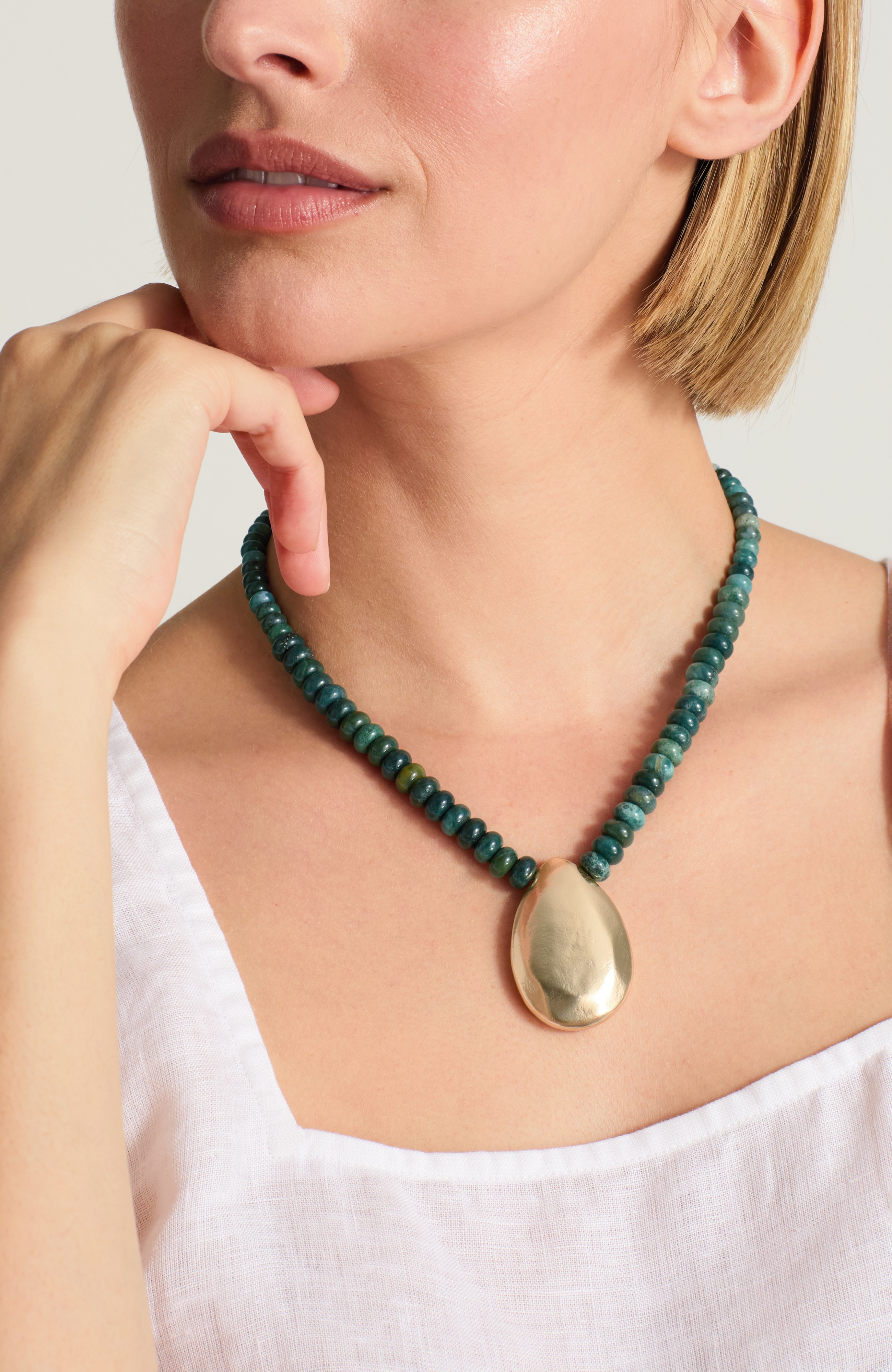 semiprecious moss agate pendant