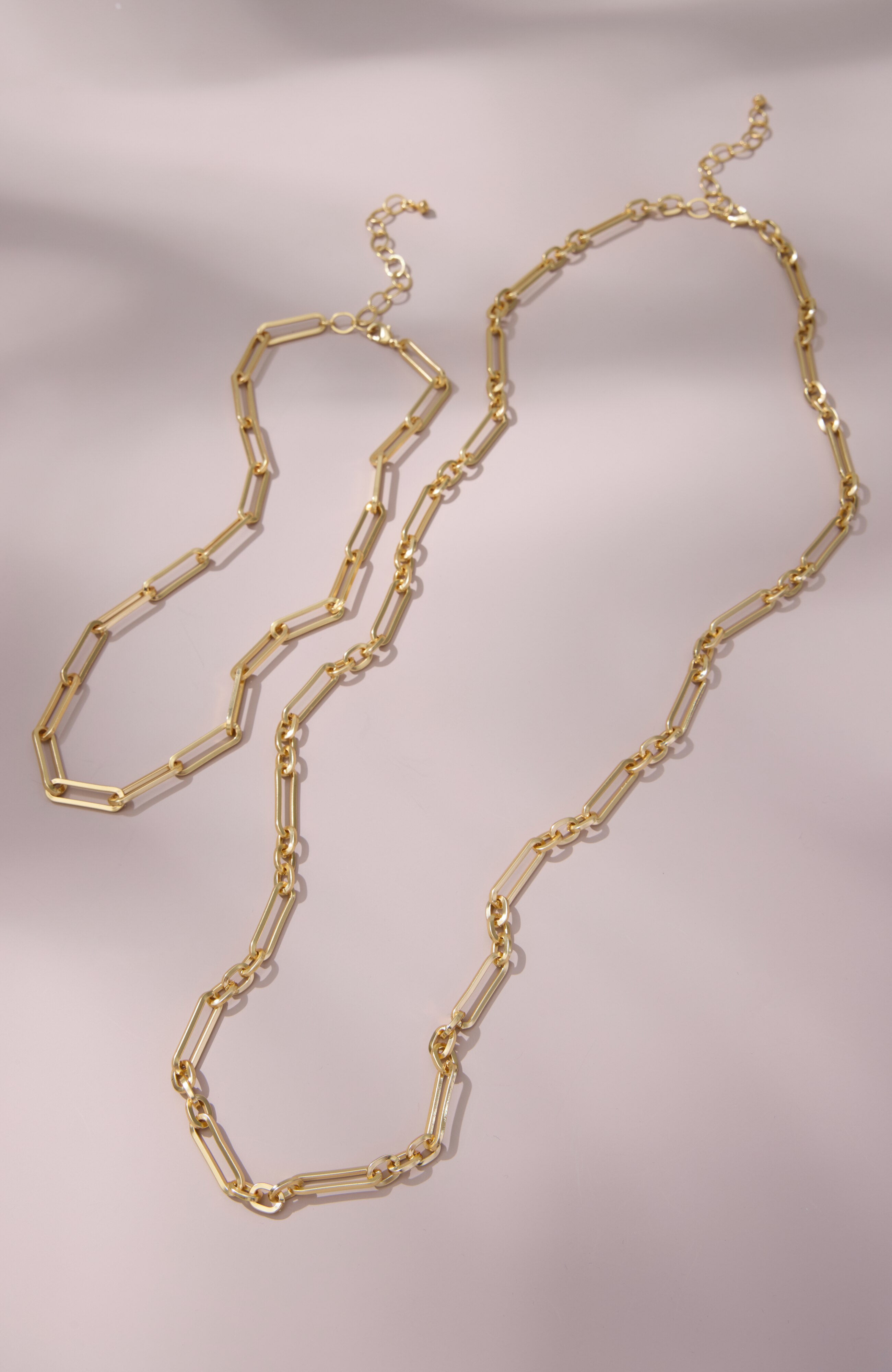 set of two chain necklaces