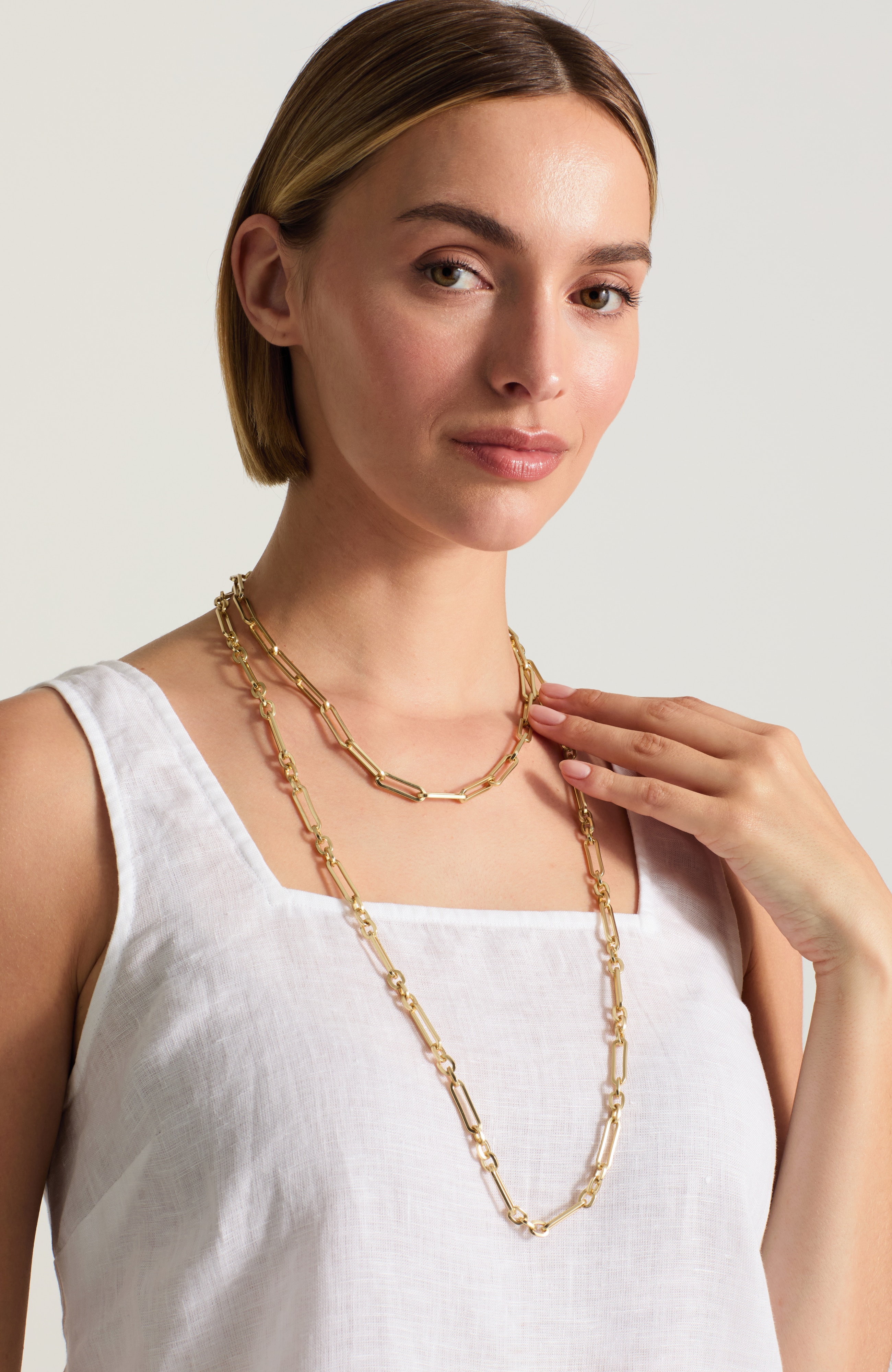 set of two chain necklaces