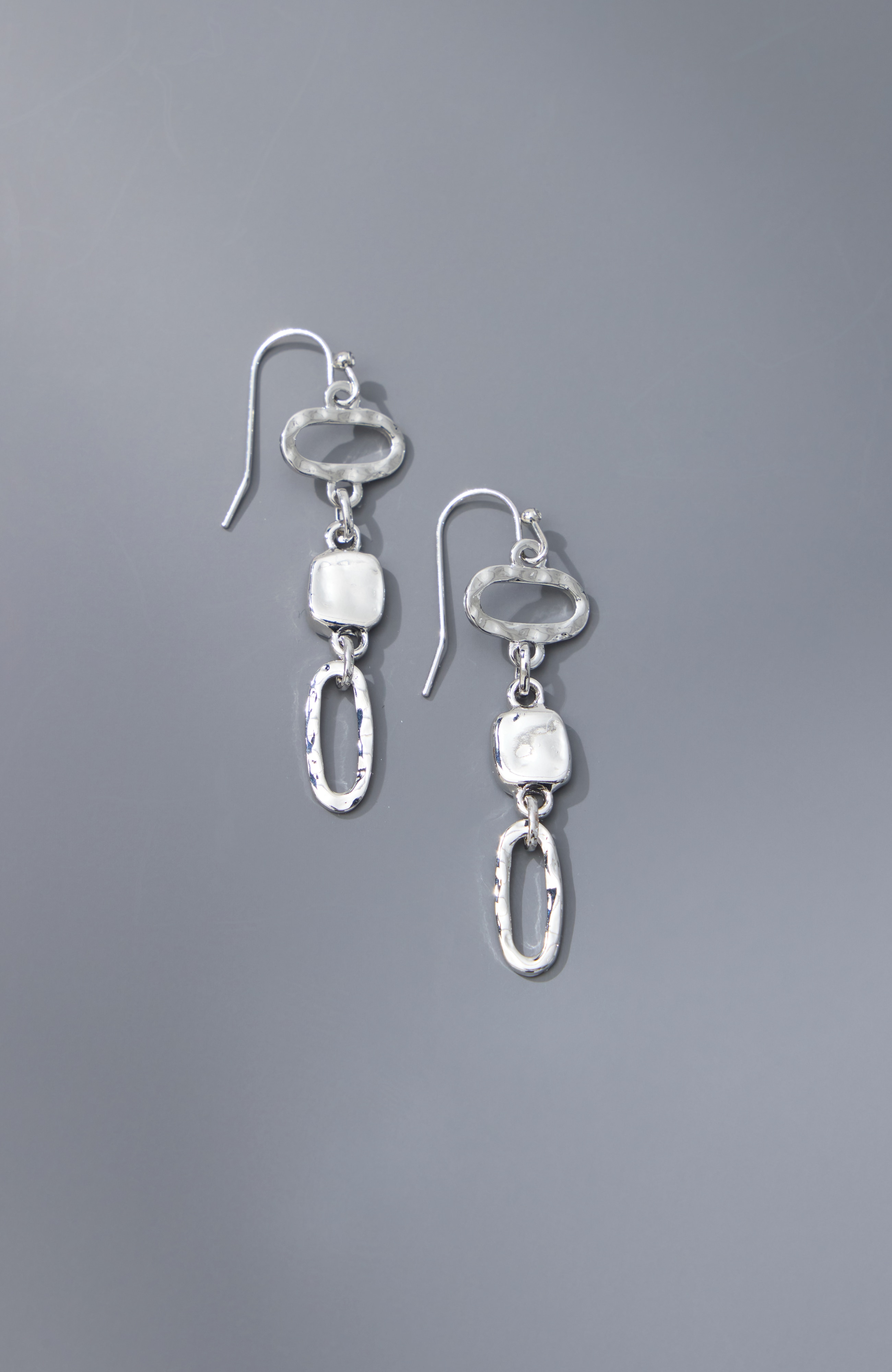 geometric chain earrings