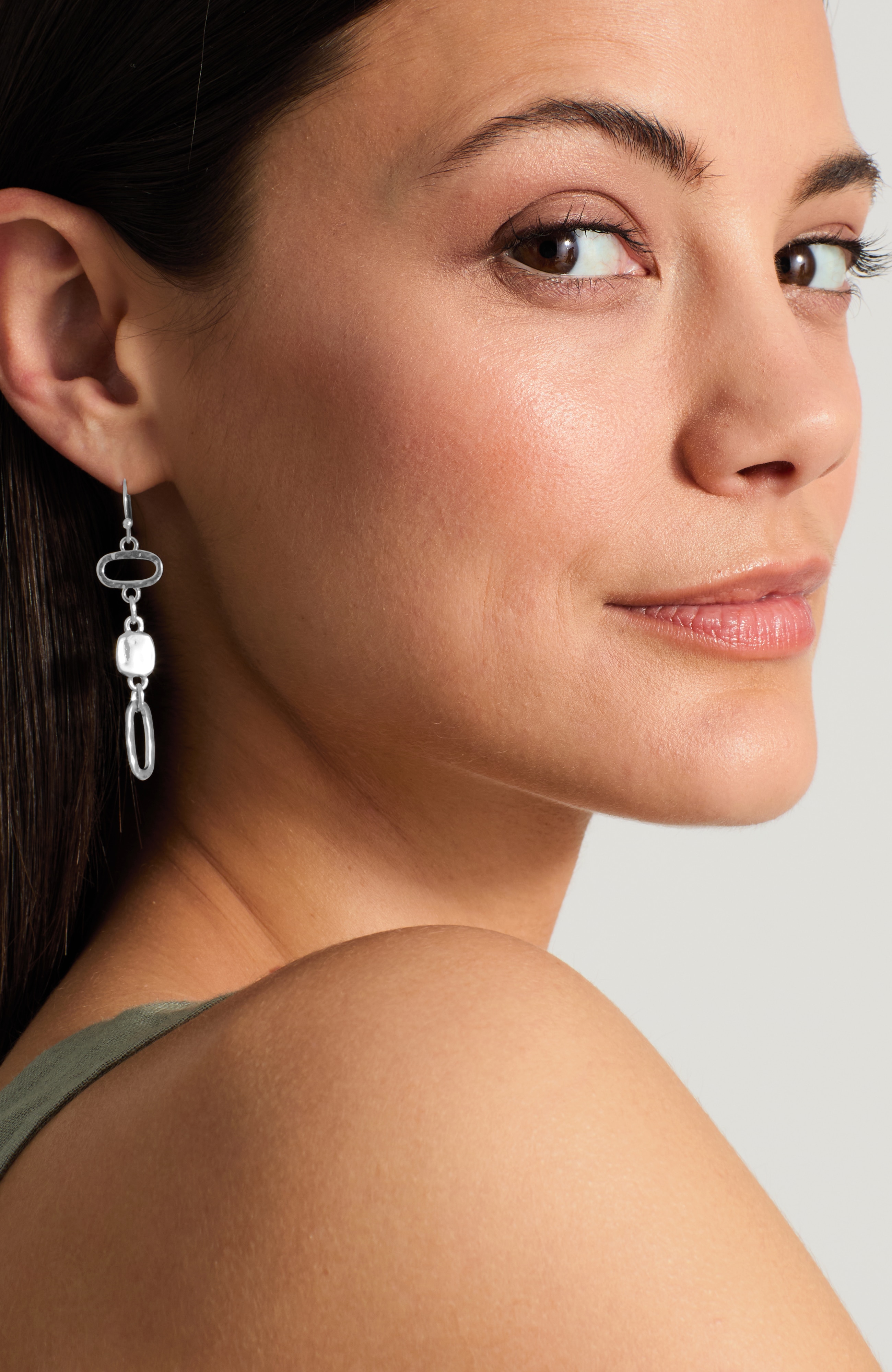 geometric chain earrings