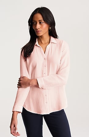 Image for Cotton-Gauze Button-Front Tunic