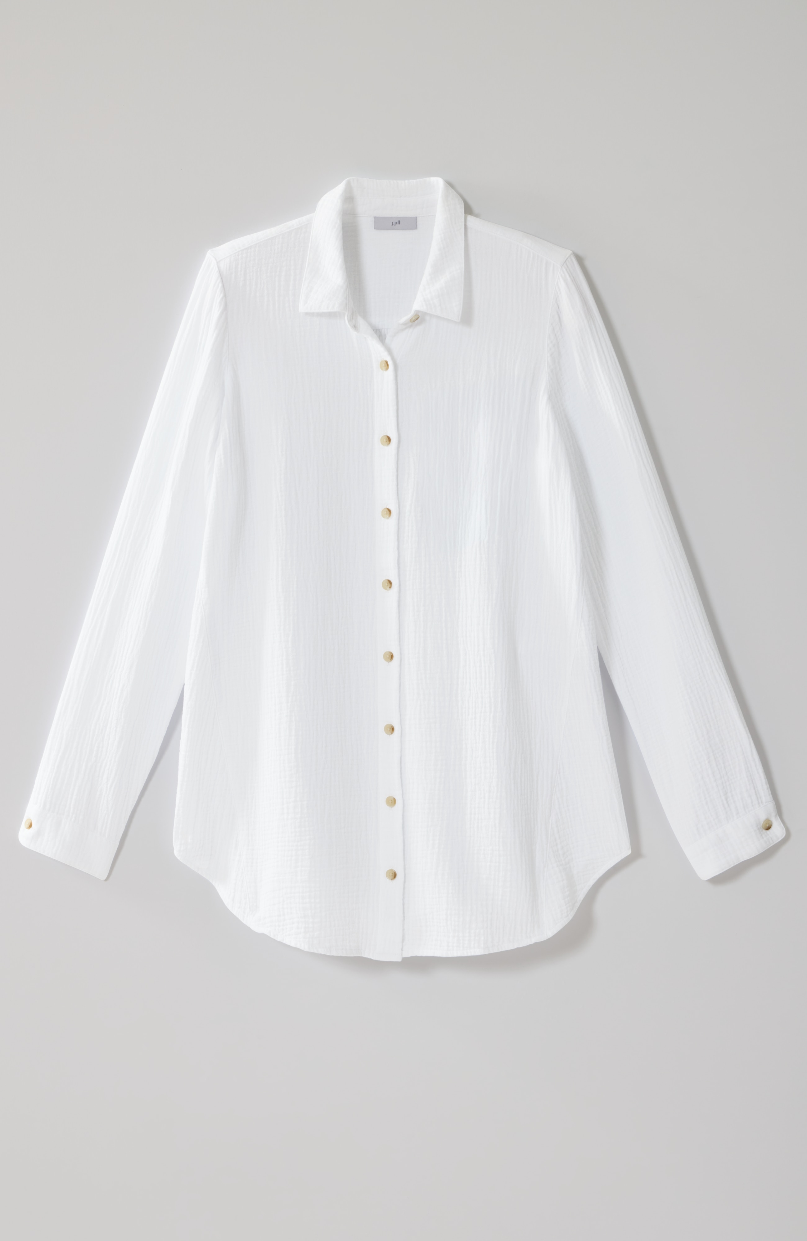 COTTON-GAUZE BUTTON-FRONT TUNIC | JJill
