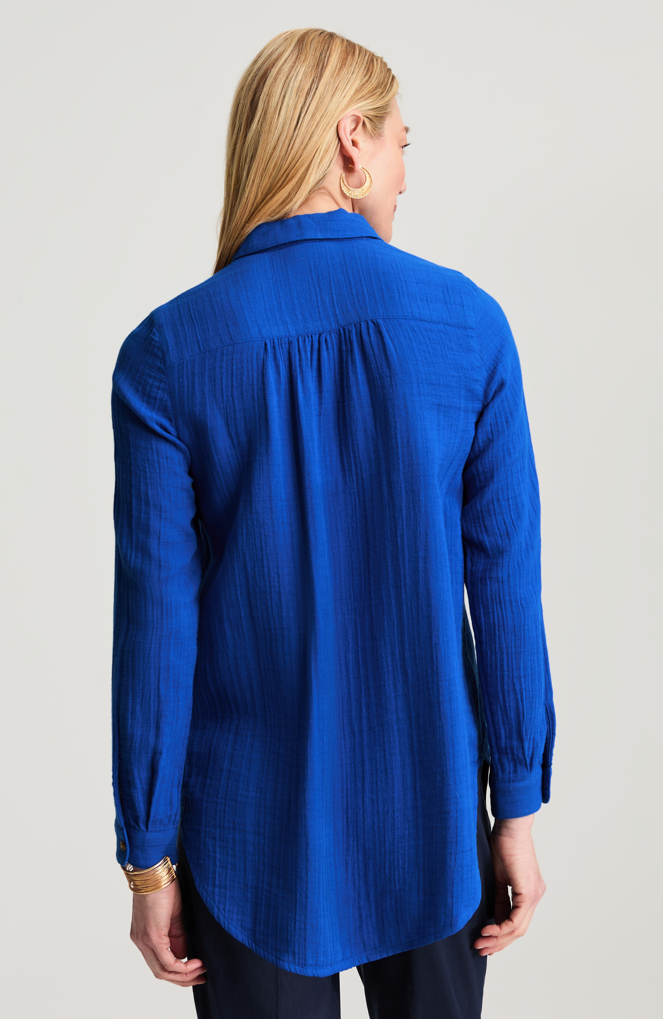 Cotton-Gauze Button-Front Tunic | JJill