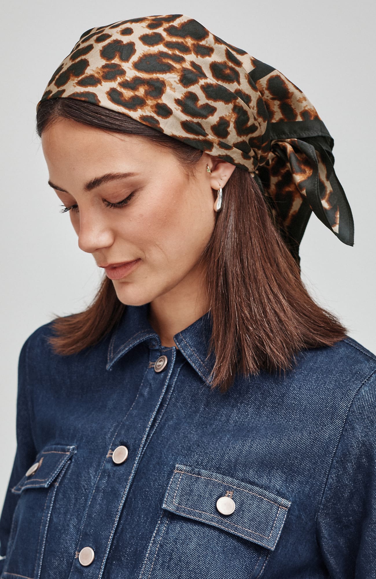Women's Silk Square Scarf (Hazelnut Multi) J. Jill