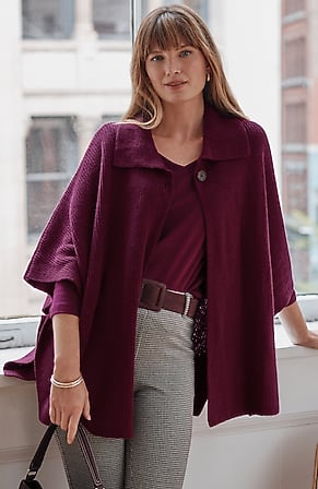 Image for Button-Front Turtleneck Ruana