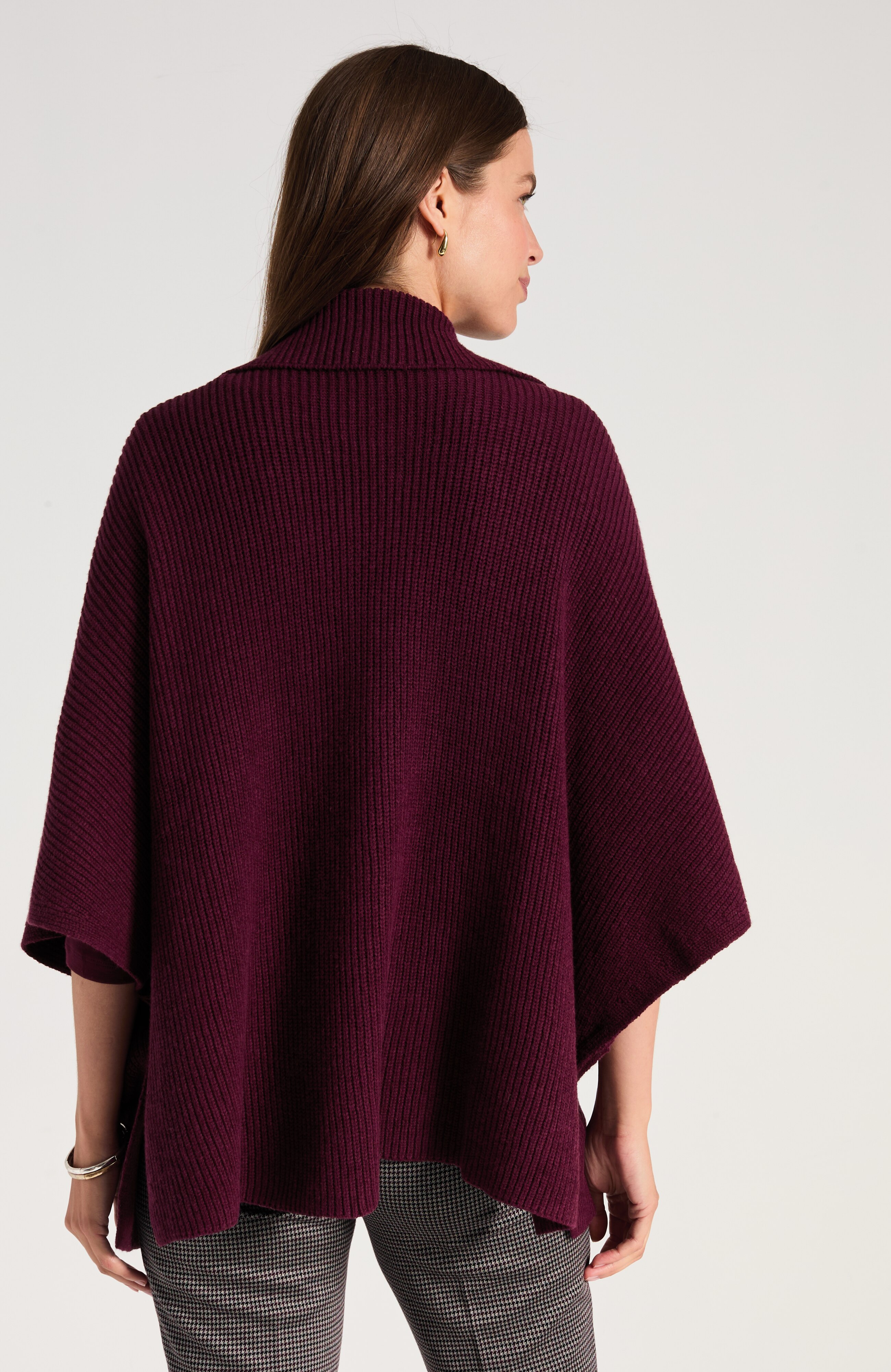 Button-Front Turtleneck Ruana