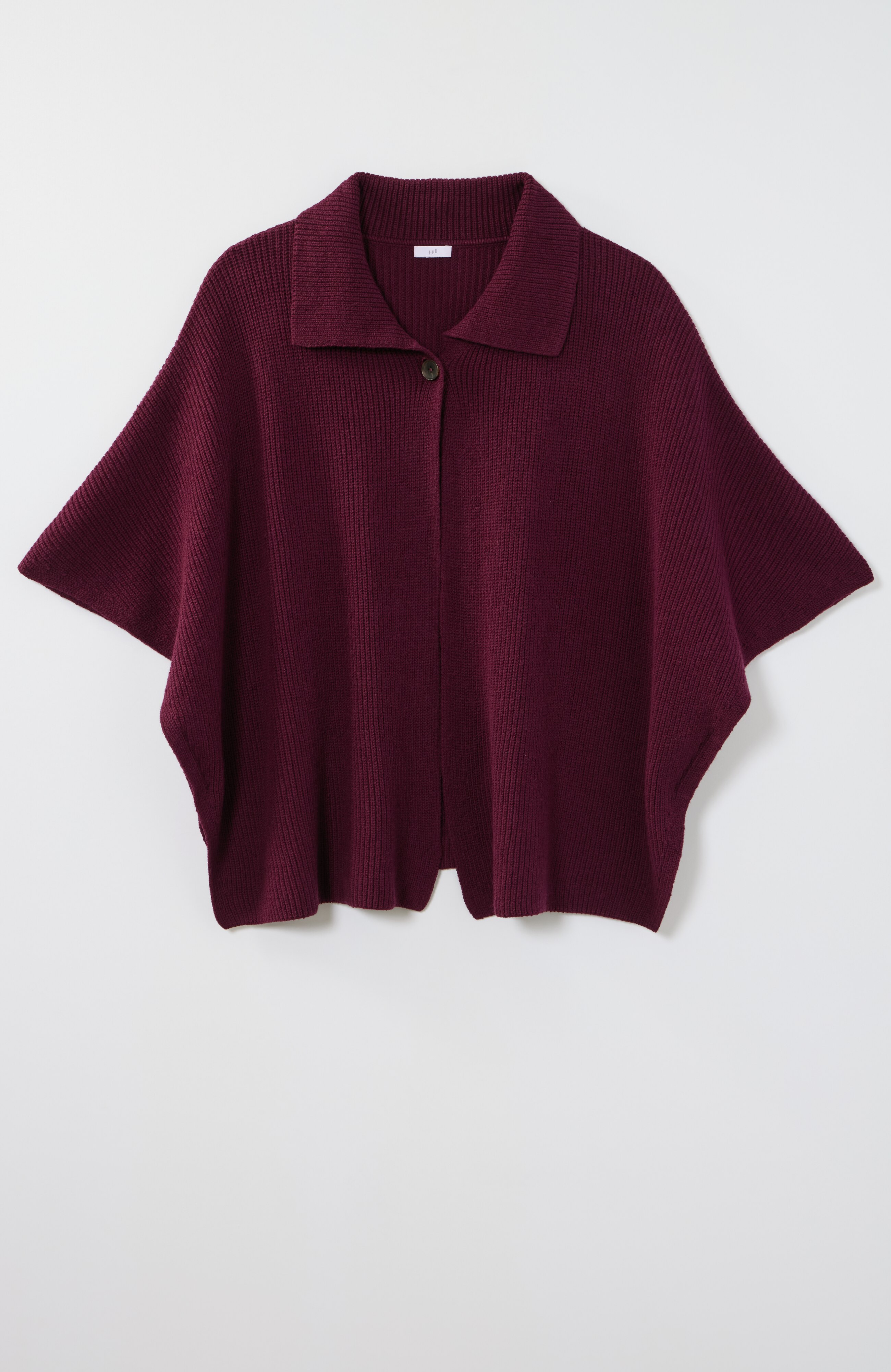 Button-Front Turtleneck Ruana