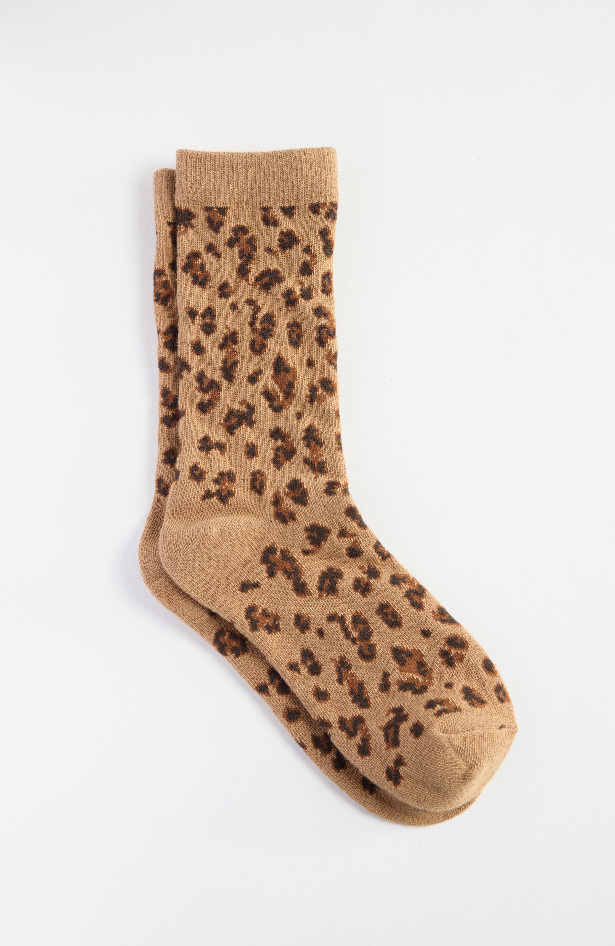 Primary view of the leopard-printed crew socks
