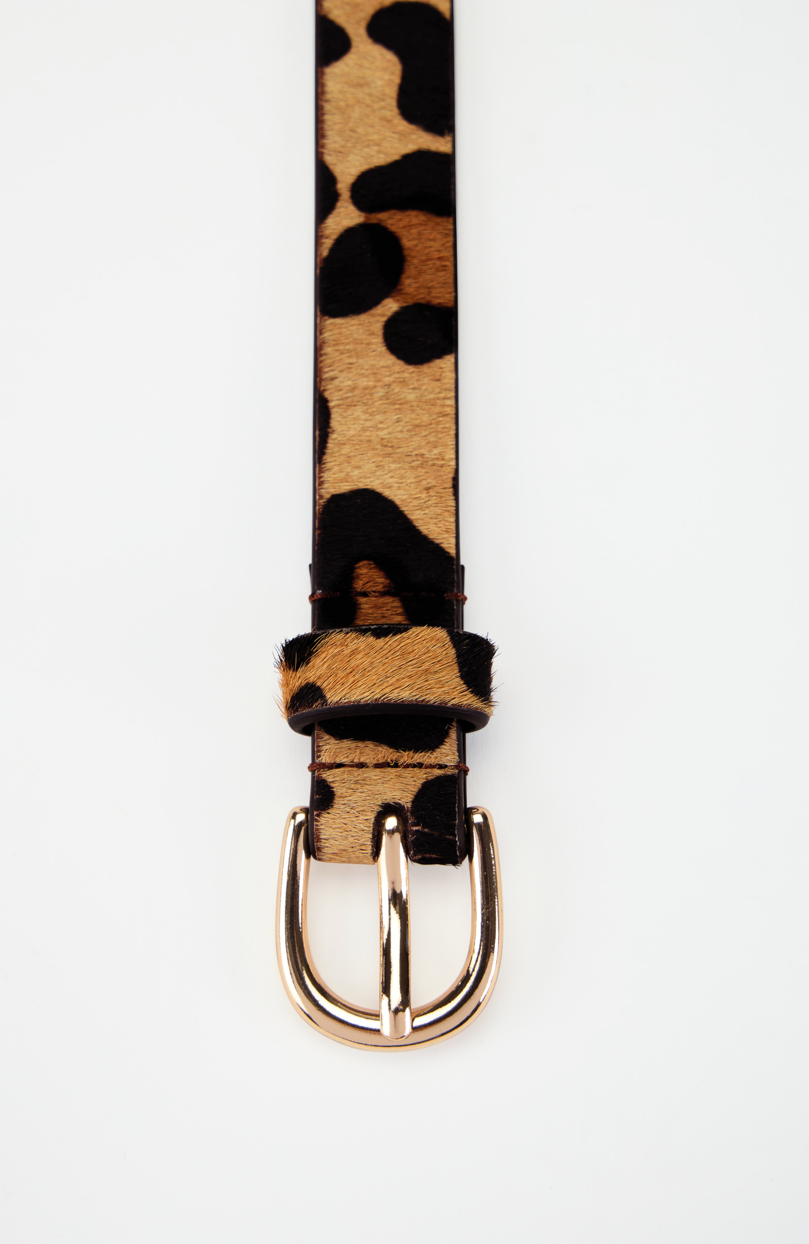Leopard-Printed Calf-Hair Belt